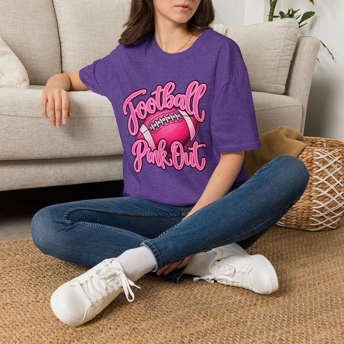 Football Pink Out T-Shirt — Pink Football Game Day Tee