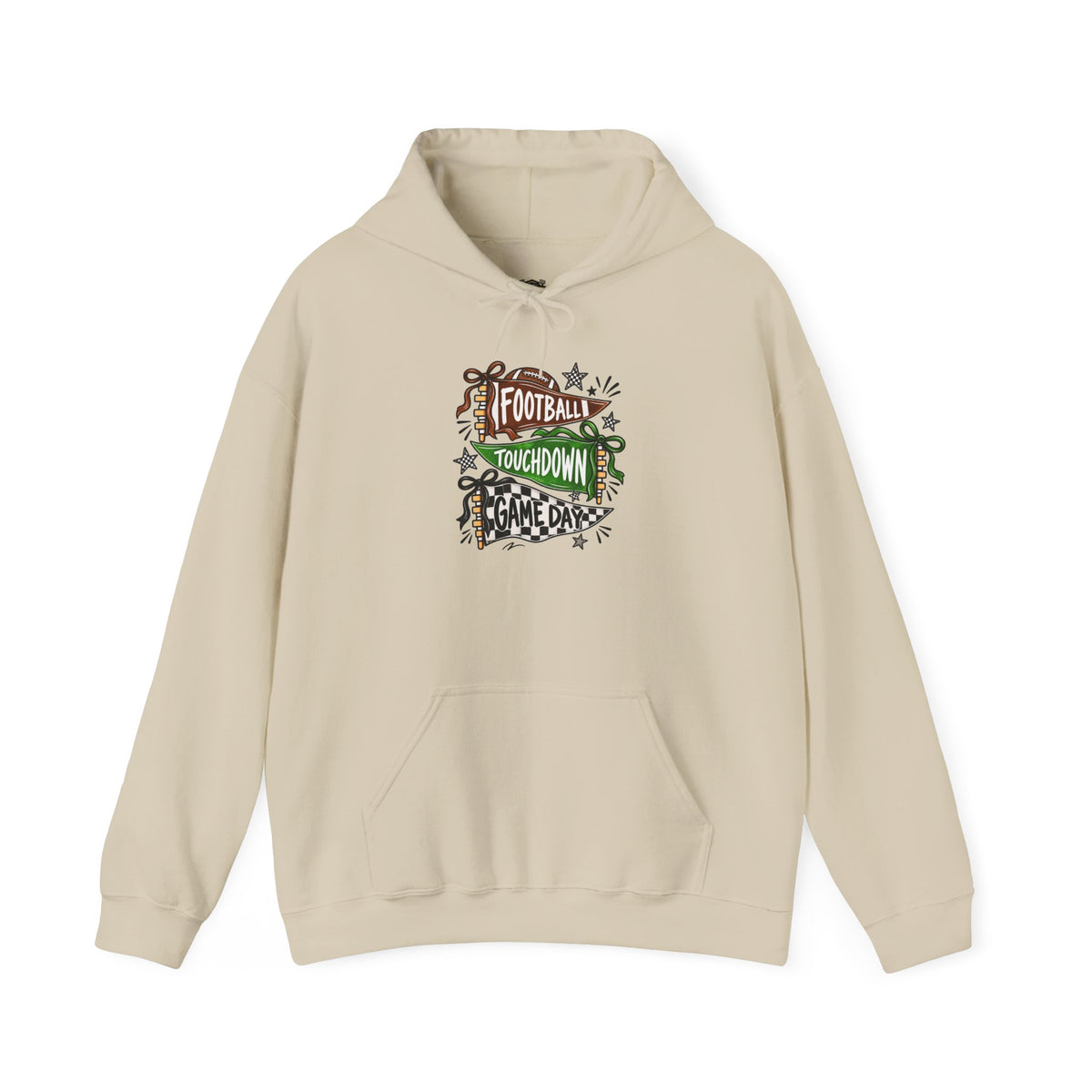 Football Touchdown Game Day Hoodie - Retro Grunge Sports Sweatshirt