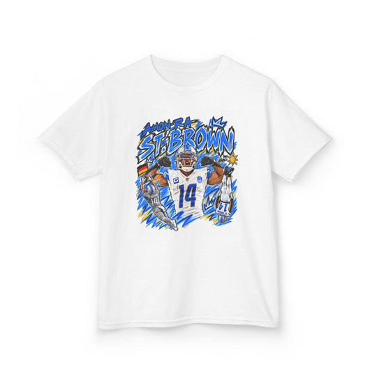 YOUTH Amon Ra St.Brown Graphic T-Shirt - Sunday Standouts Sketch Series