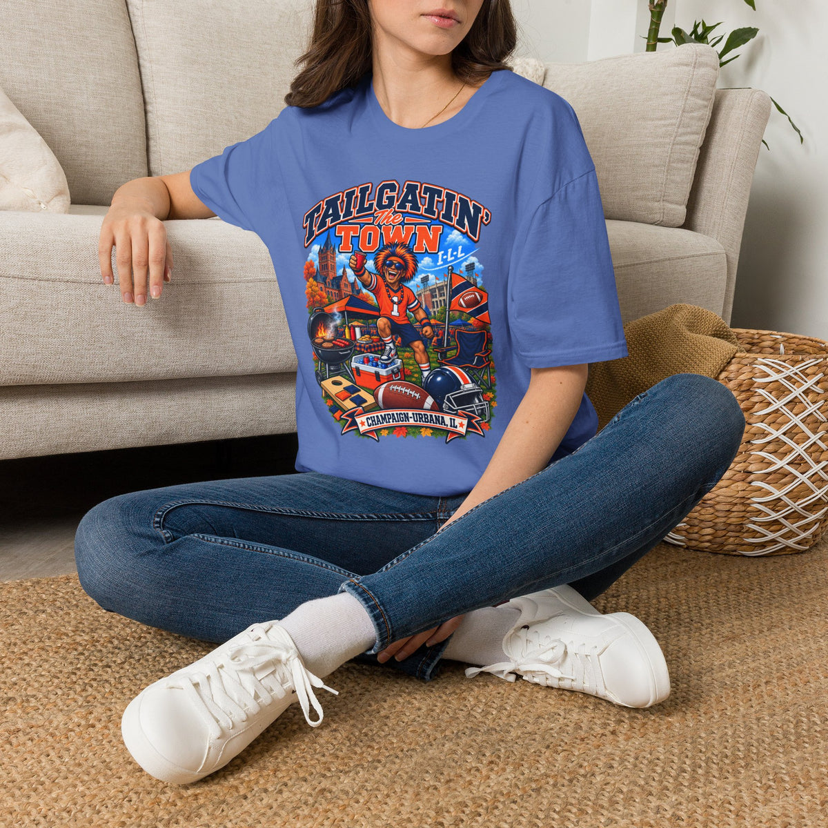 Tailgatin' the Town - ILLINOIS EDITION - College Game Day Tailgate Tee