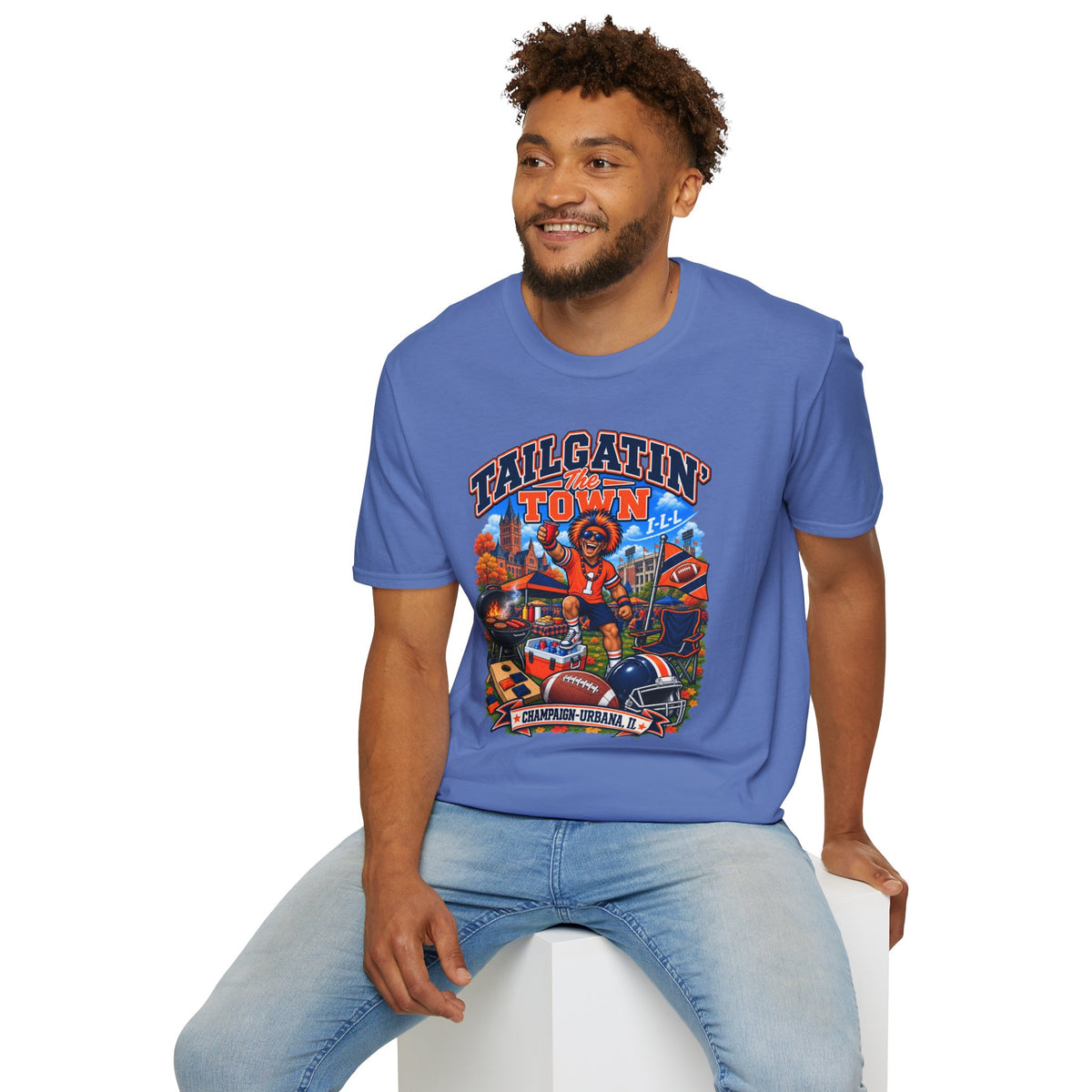 Tailgatin' the Town - ILLINOIS EDITION - College Game Day Tailgate Tee