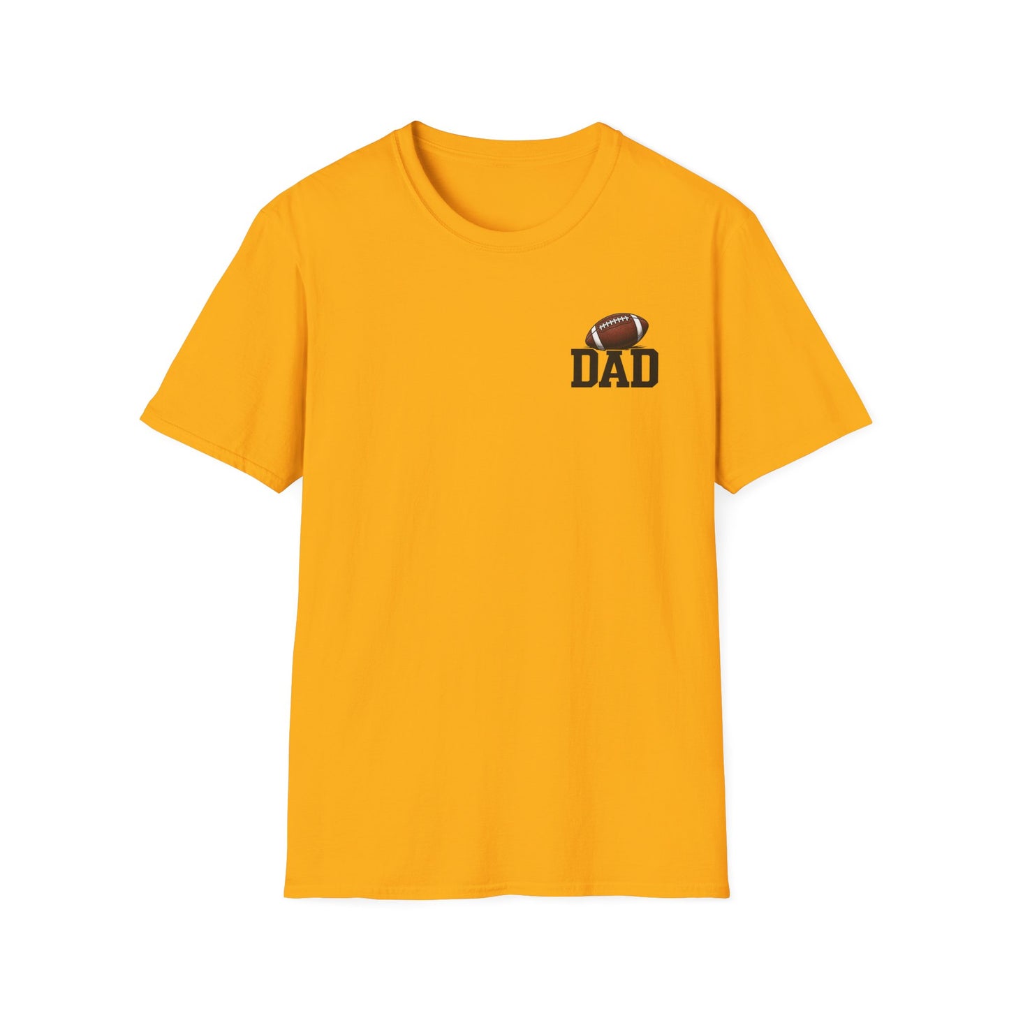 Football Dad T‑Shirt — 'DAD' with Football Chest Print