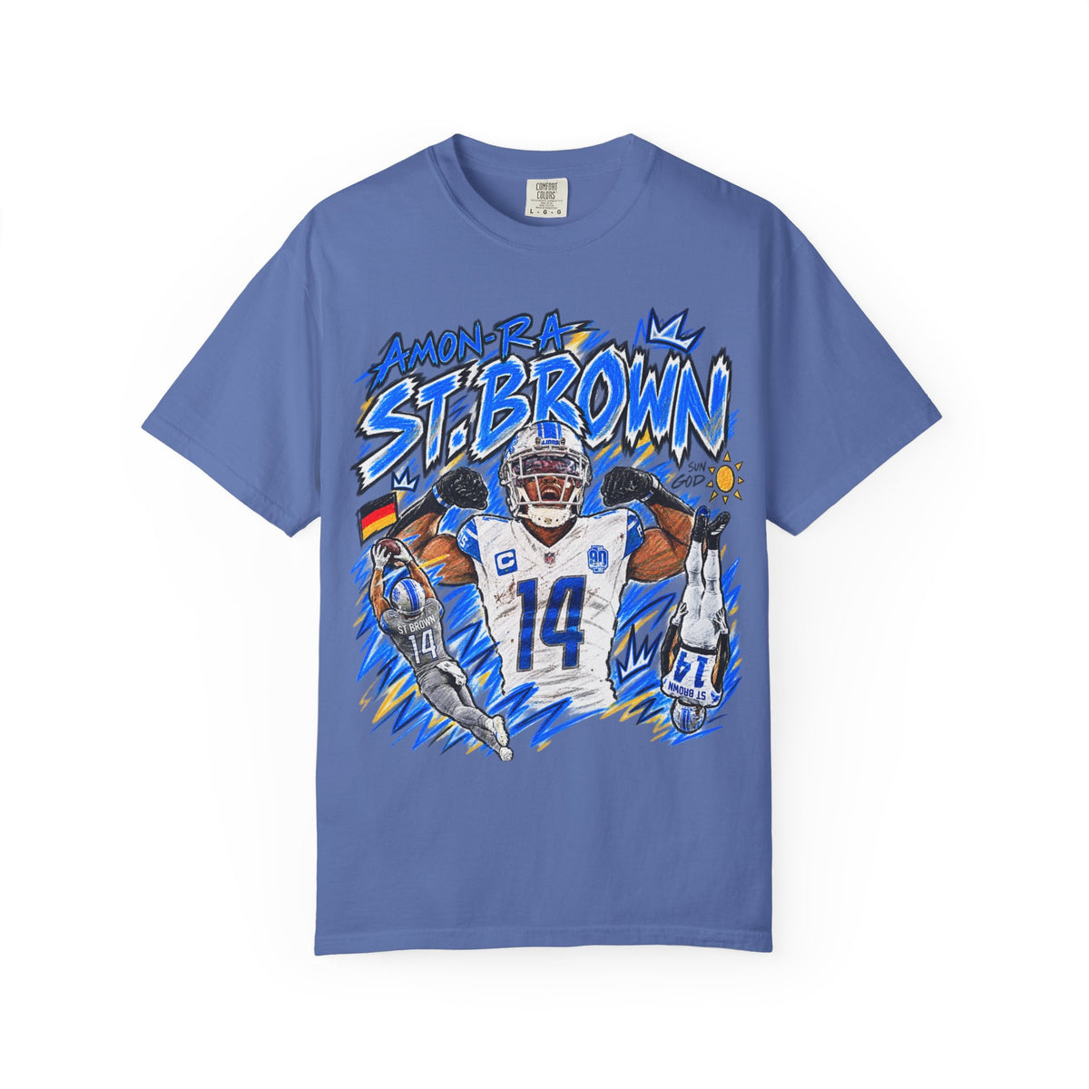 Amon Ra St. Brown Graphic T-Shirt - Sunday Standouts Sketch Series