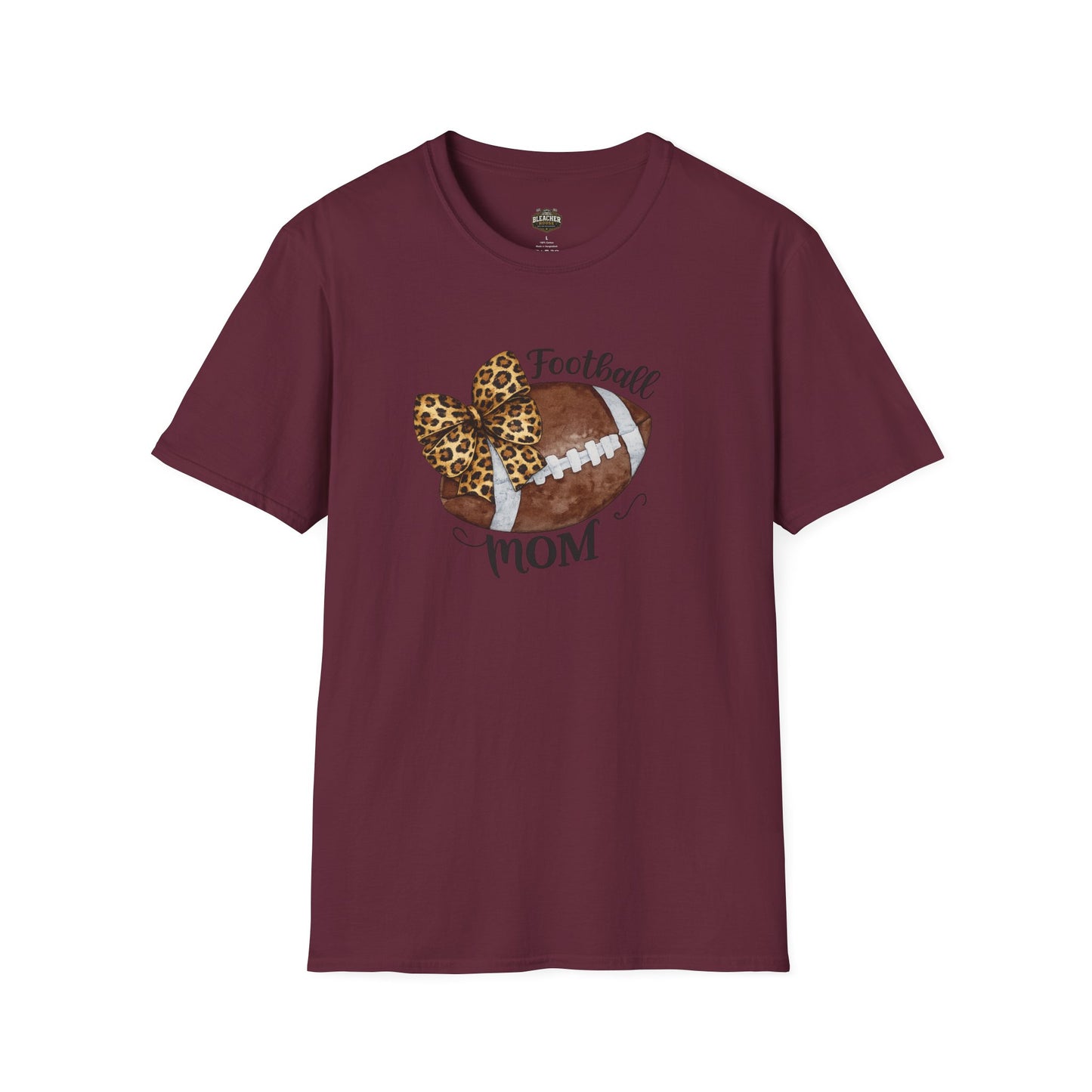 Football Mom T-Shirt — Leopard Bow Game Day Tee