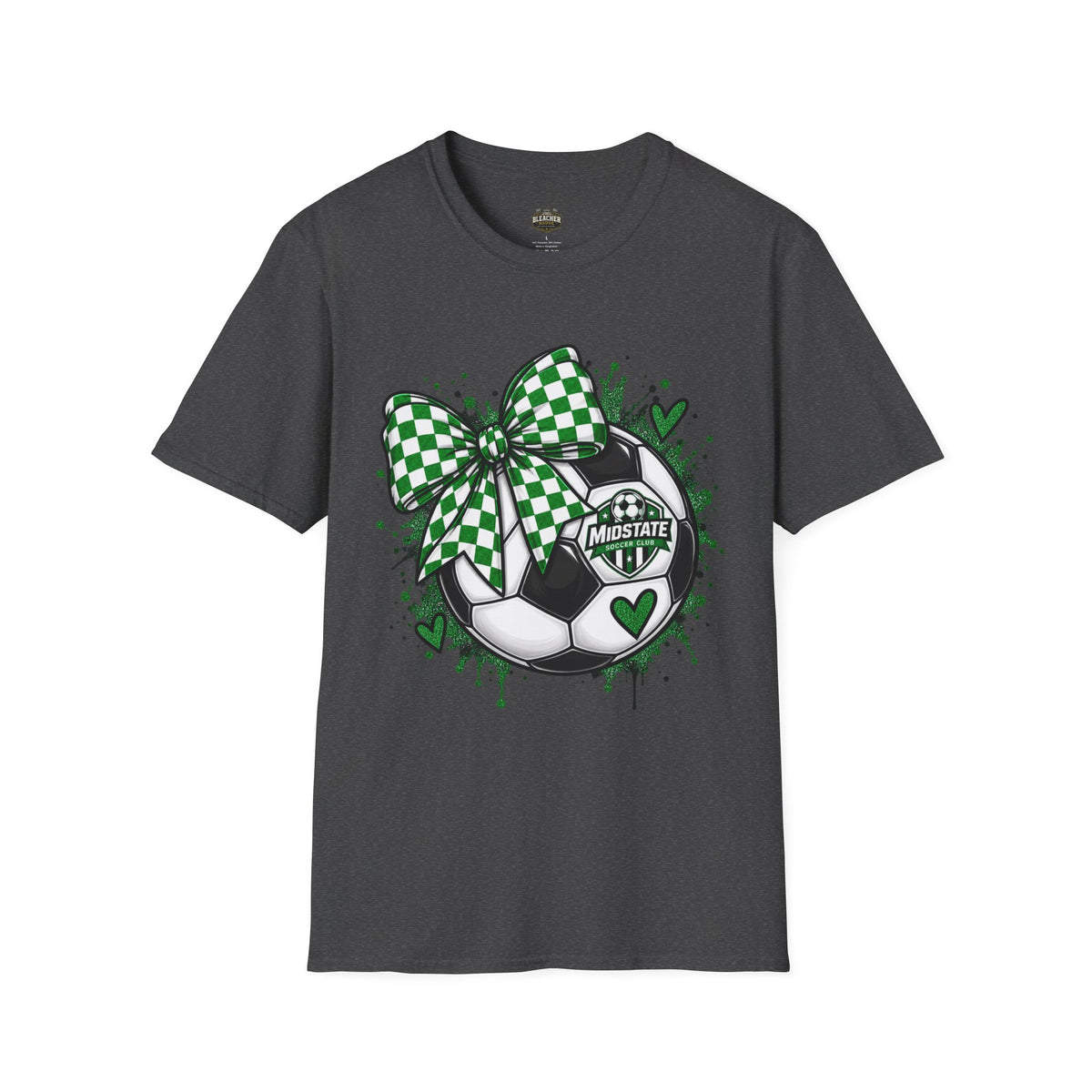 Midstate Soccer Bow T-Shirt — Green Check Midstate Soccer Design