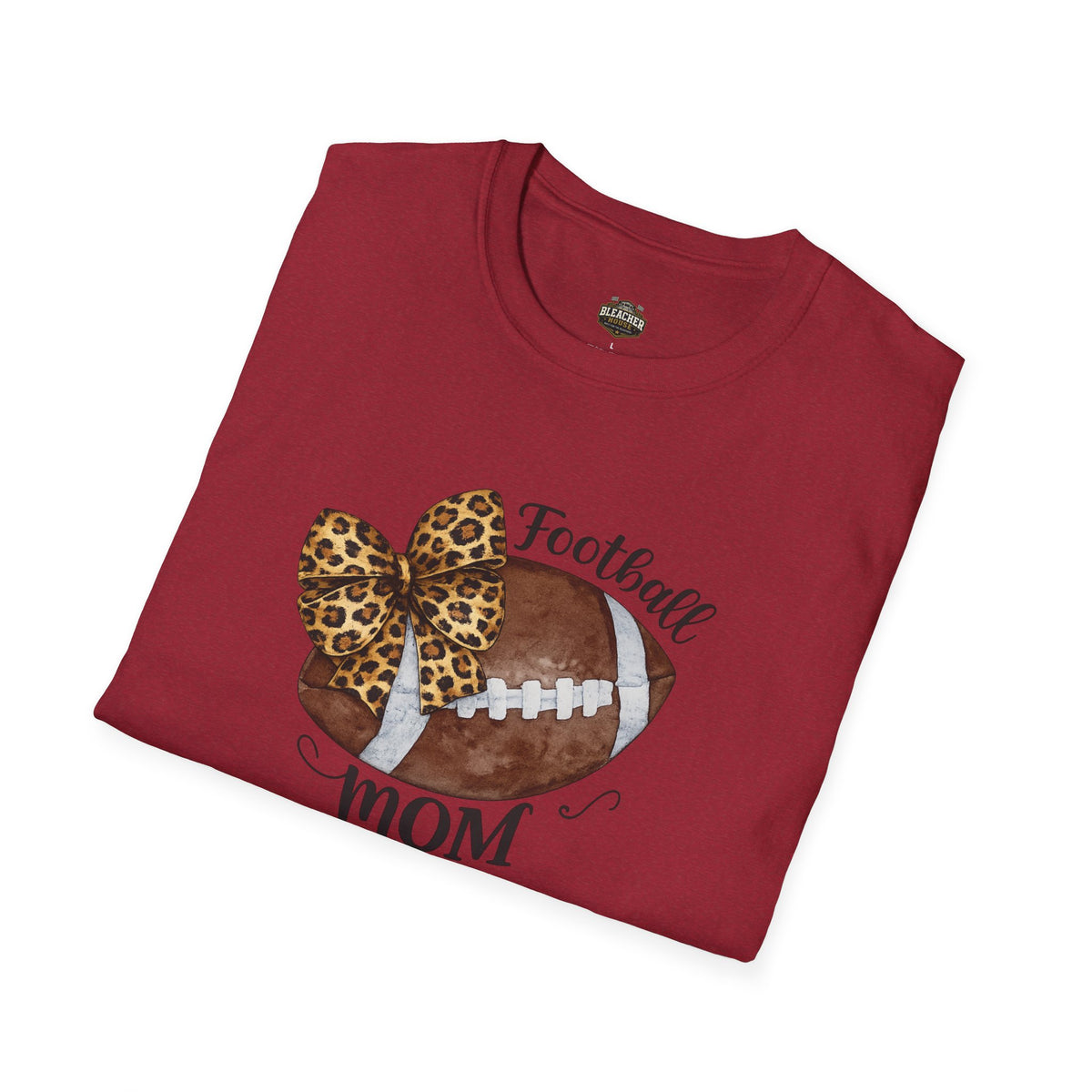 Football Mom T-Shirt — Leopard Bow Game Day Tee