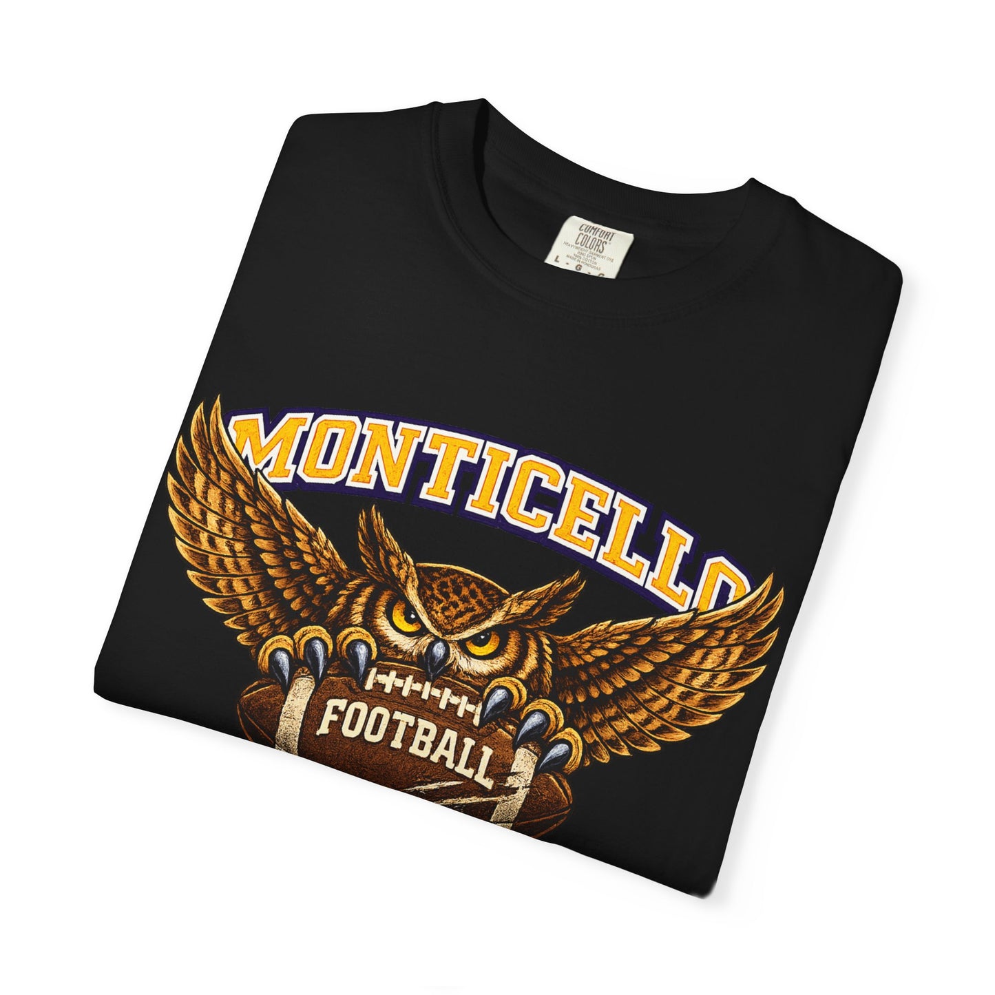 Monticello Sages Football T-Shirt — Vintage Owl & Wings Team Tee