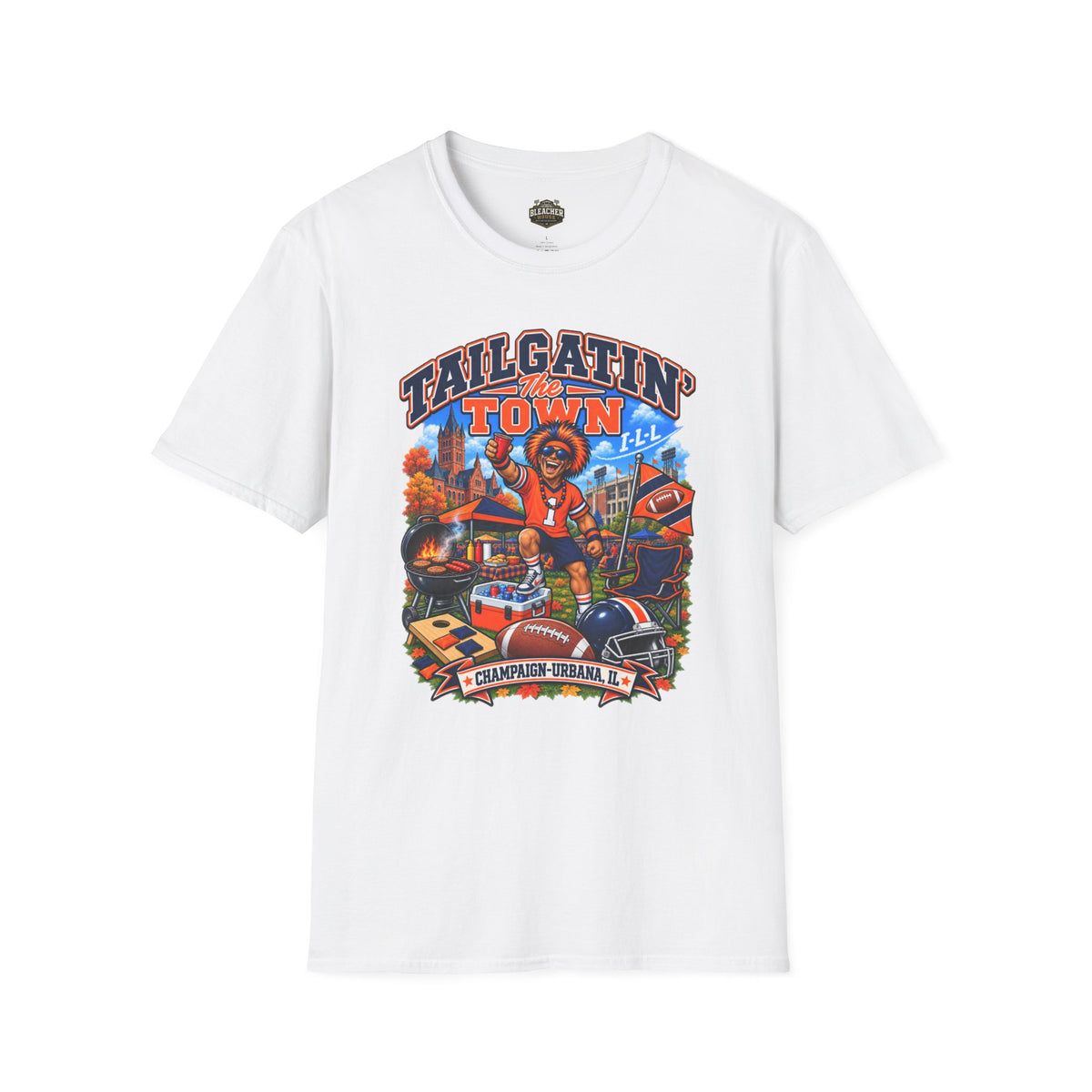 Tailgatin' the Town - ILLINOIS EDITION - College Game Day Tailgate Tee