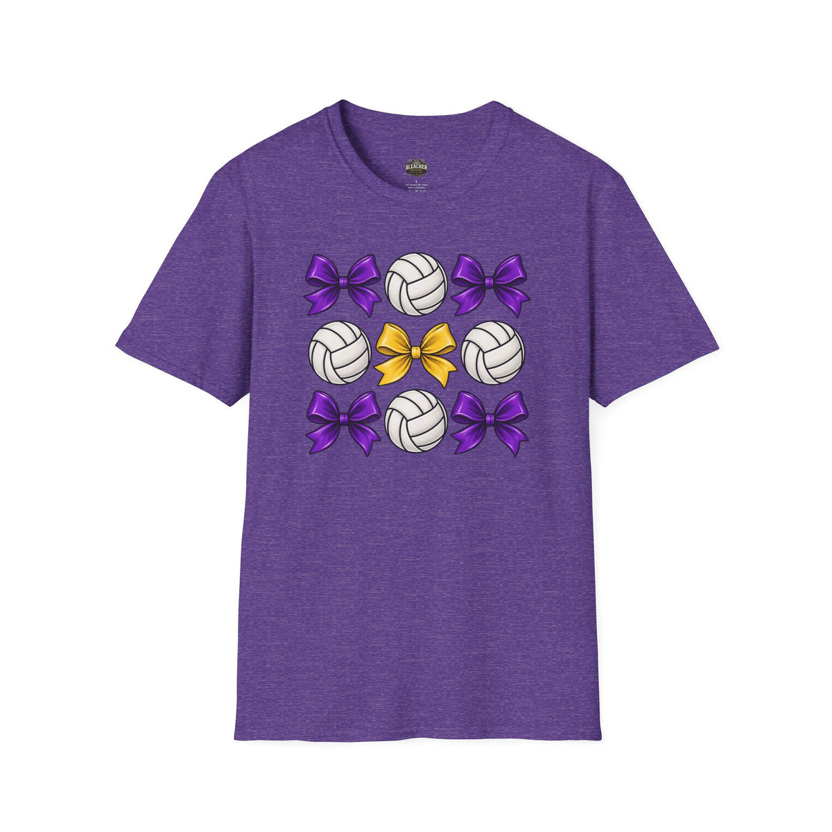 Volleyball & Bows Graphic T-Shirt — Purple & Gold Spirit Tee