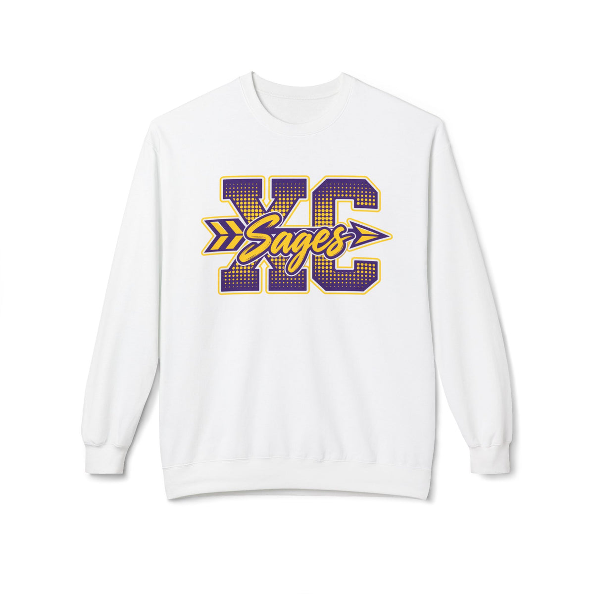 Cross Country Sages Crewneck Sweatshirt — Purple & Gold School Spirit