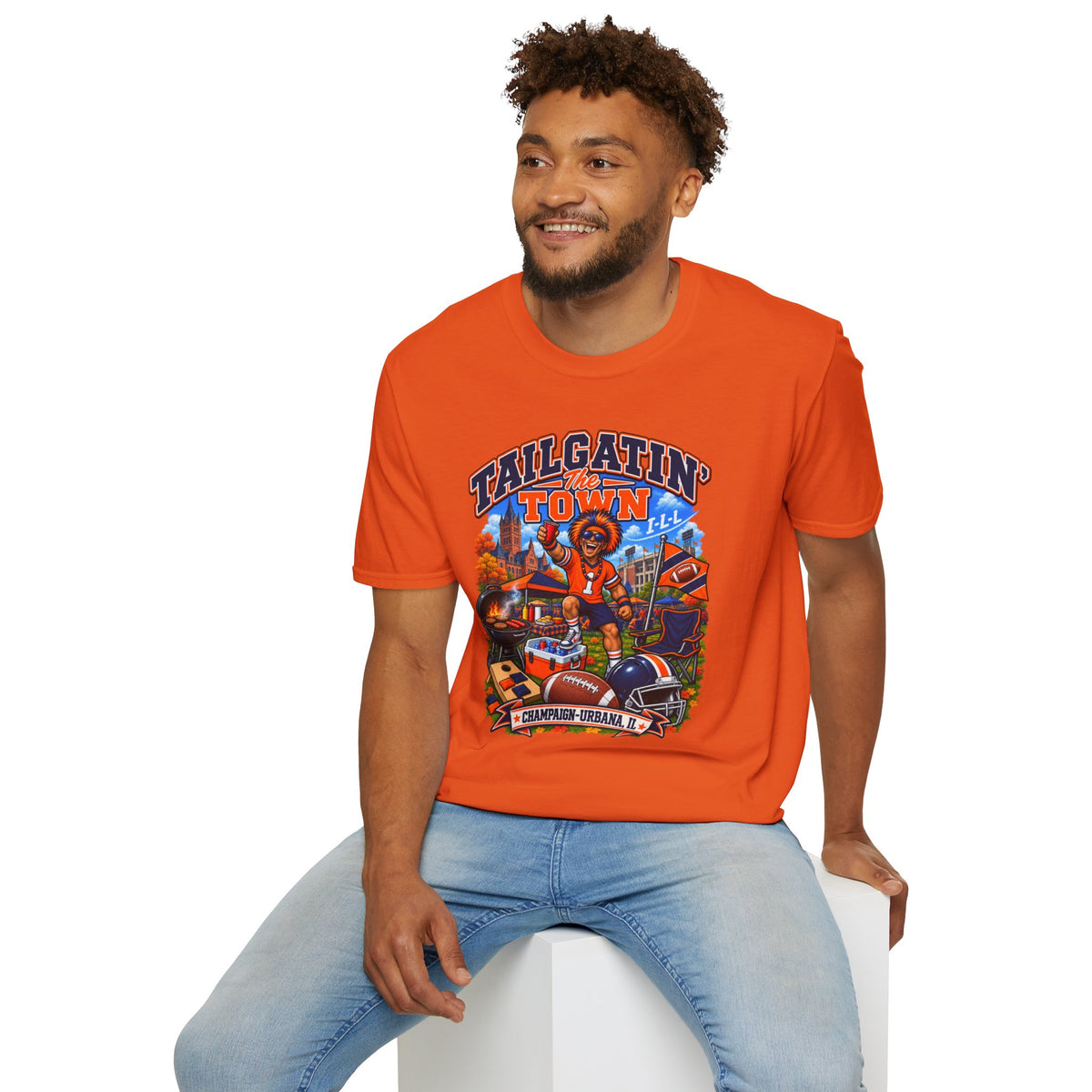 Tailgatin' the Town - ILLINOIS EDITION - College Game Day Tailgate Tee