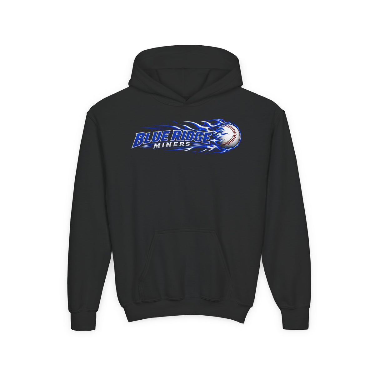 YOUTH Blue Ridge Miners Flaming Baseball Hoodie – Flaming Ball Hoodie