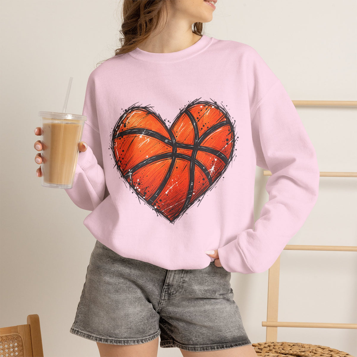 Basketball Heart Crewneck Sweatshirt