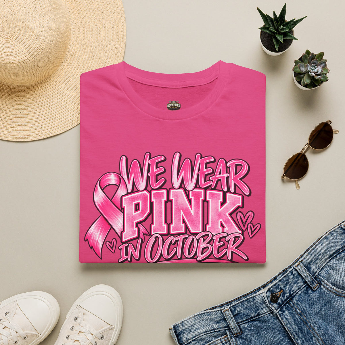 We Wear Pink in October T-Shirt — Breast Cancer Awareness Tee