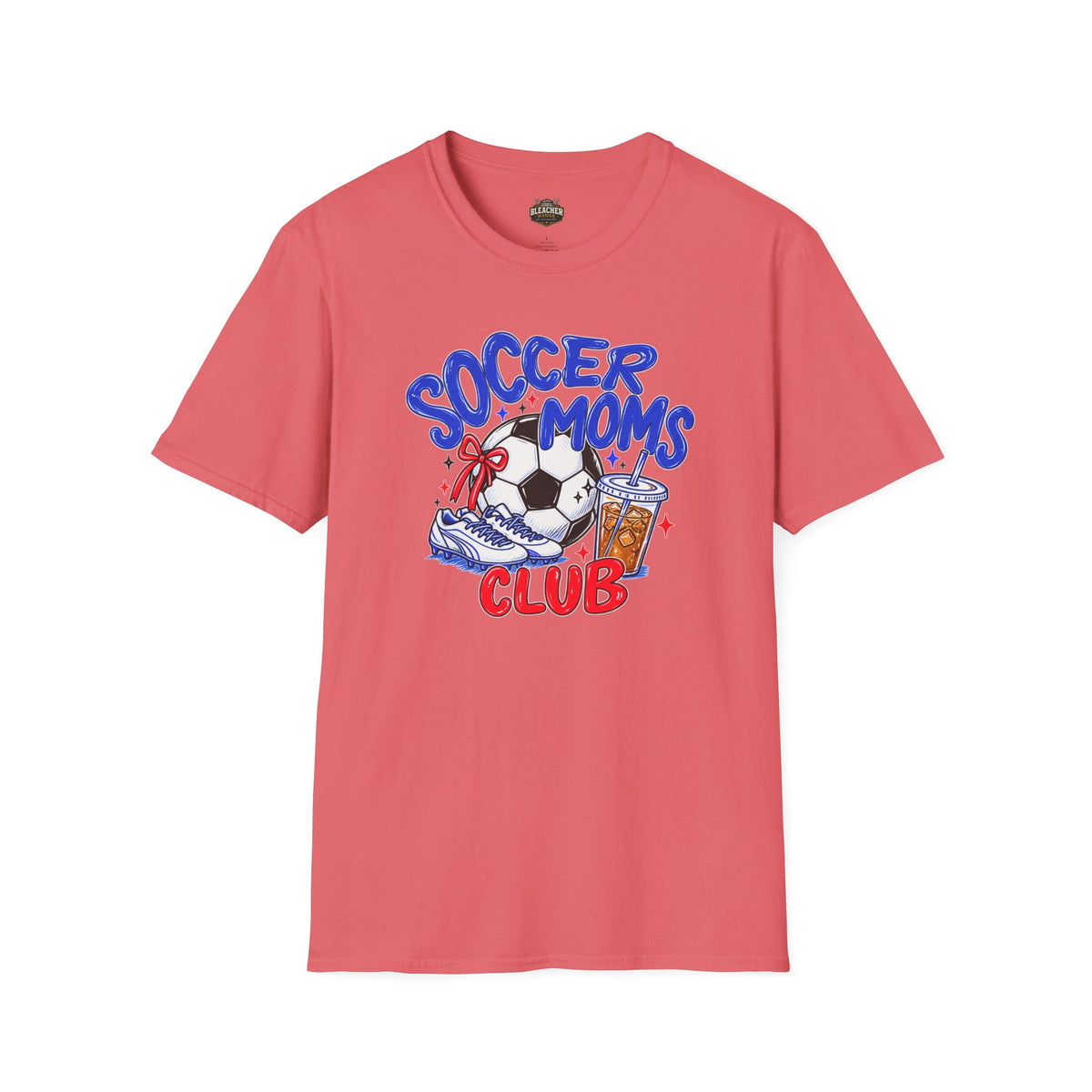 Soccer Moms Tee — 'Soccer Moms Club' Graphic T-Shirt with Ball, Cleats & Drink