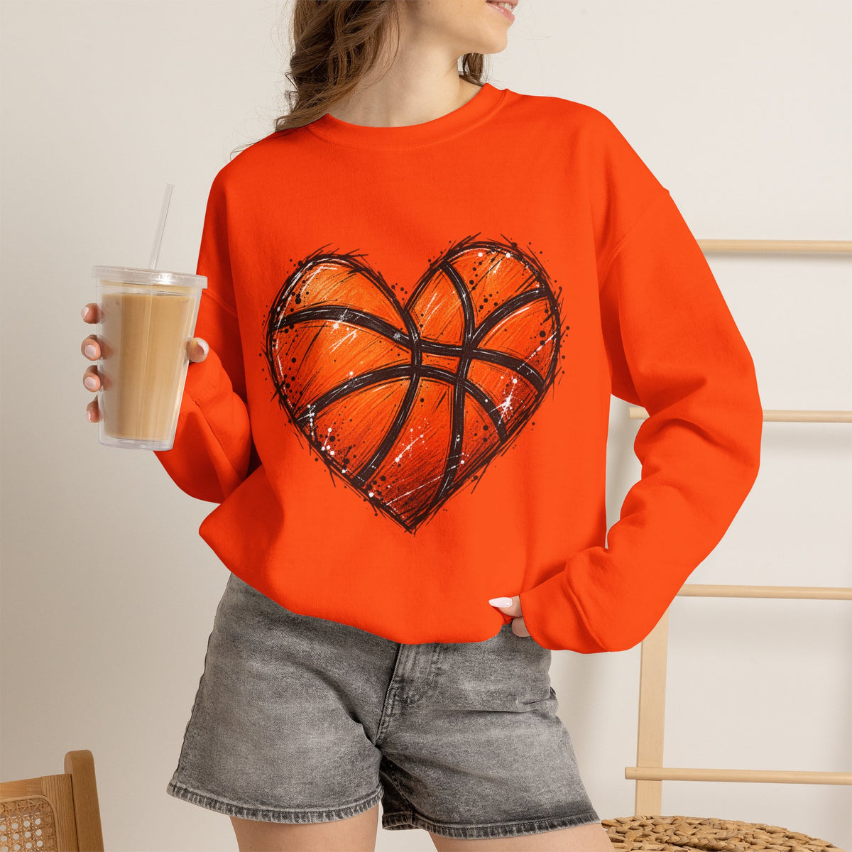 Basketball Heart Crewneck Sweatshirt