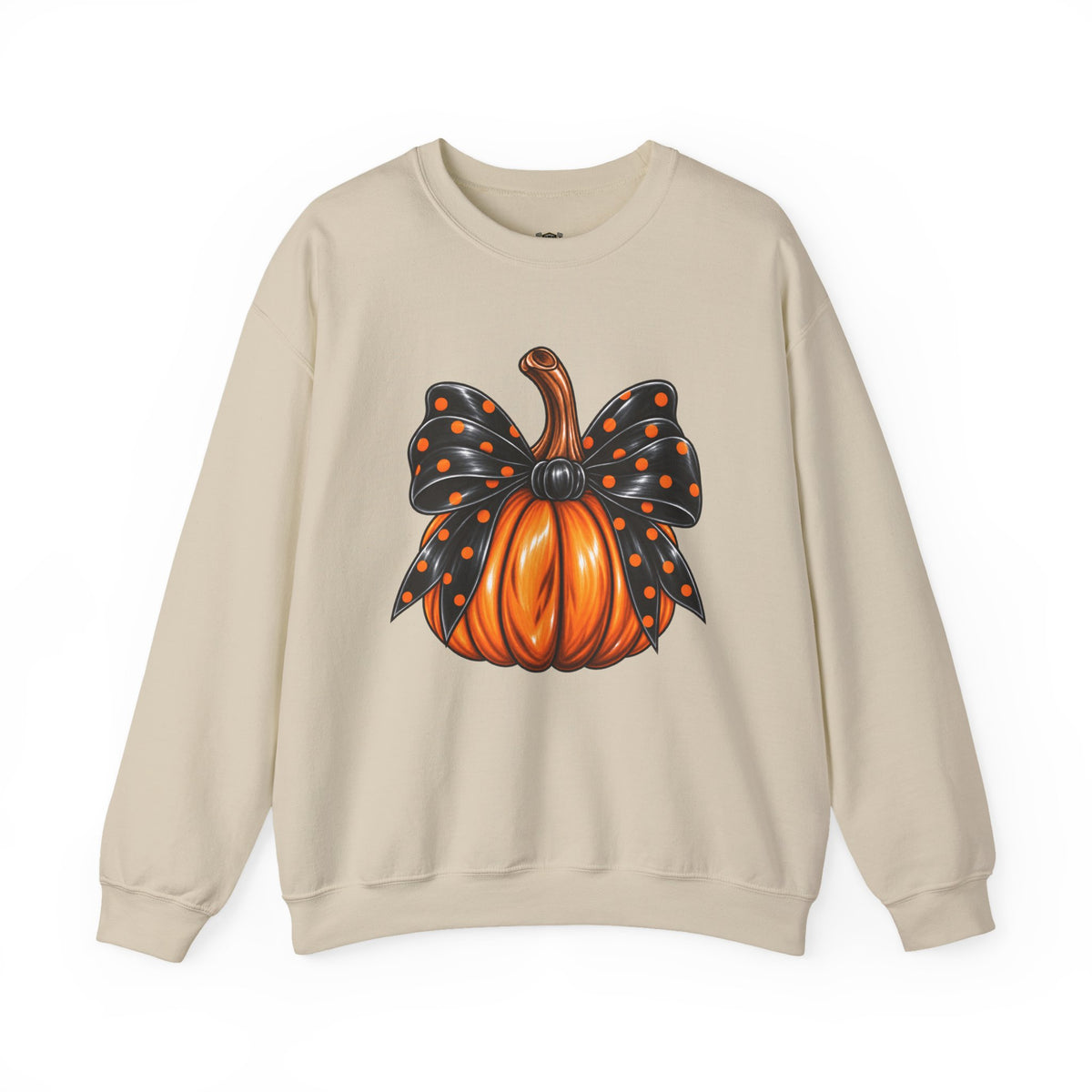 Pumpkin Bow Crewneck Sweatshirt — Cute Halloween Pumpkin Graphic