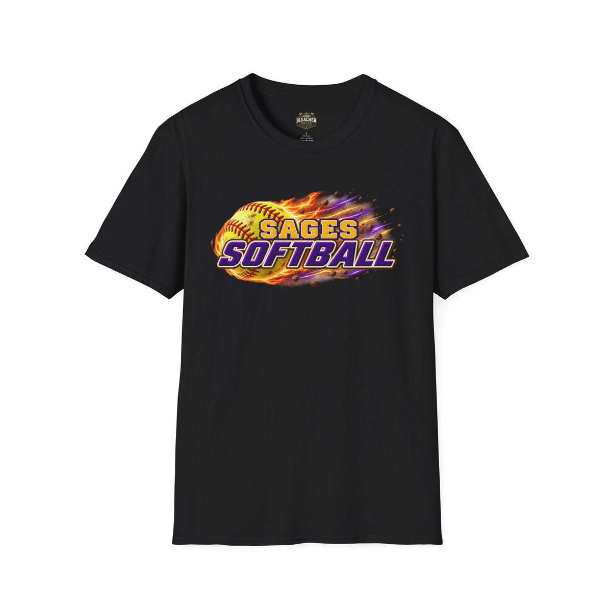 Sages Flaming Softball Graphic T‑Shirt
