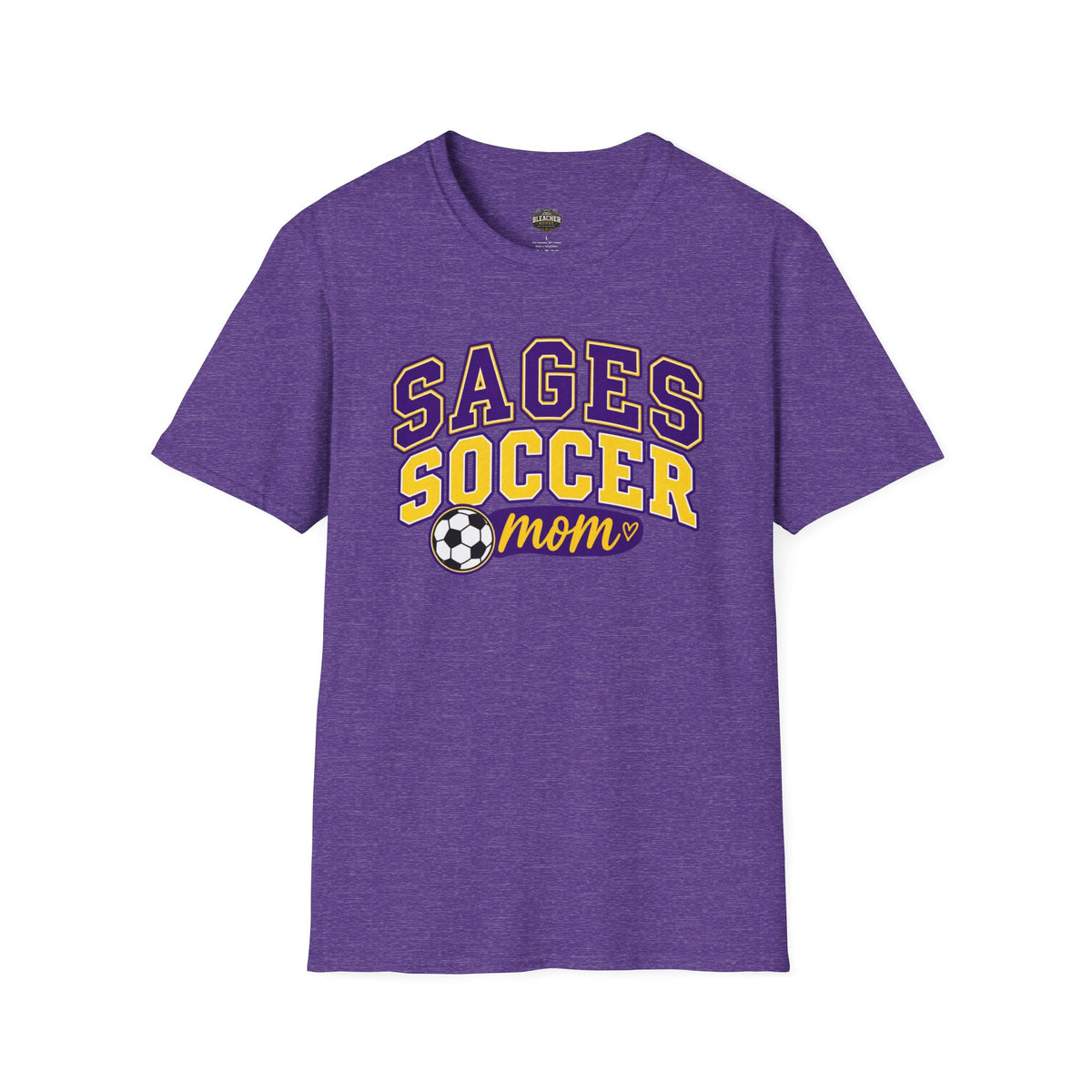 Sages Soccer Mom T‑Shirt — Purple & Gold Team Spirit Tee