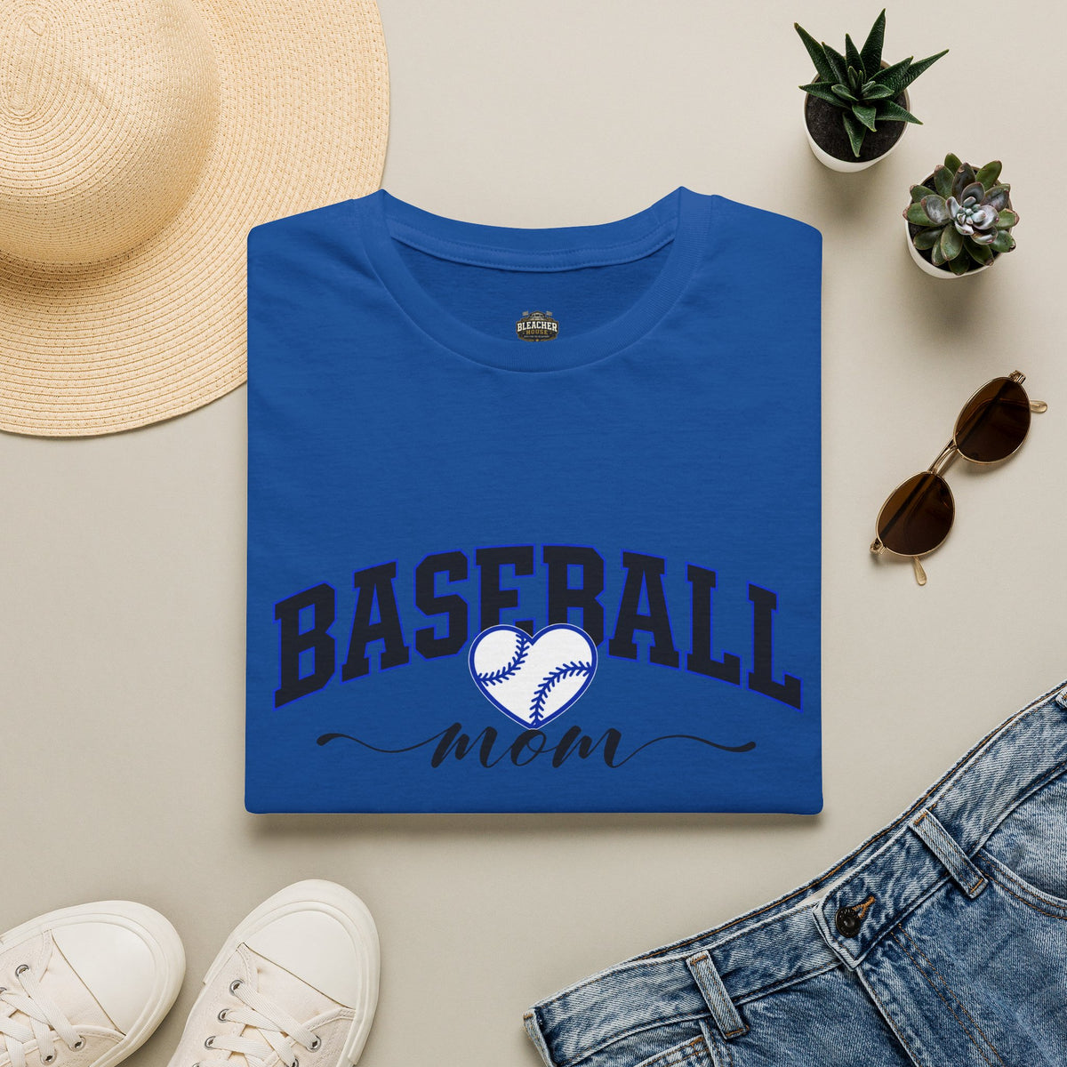 Baseball Mom T‑Shirt — Heart Baseball Design, Mom Gift for Spring Season & Game Day