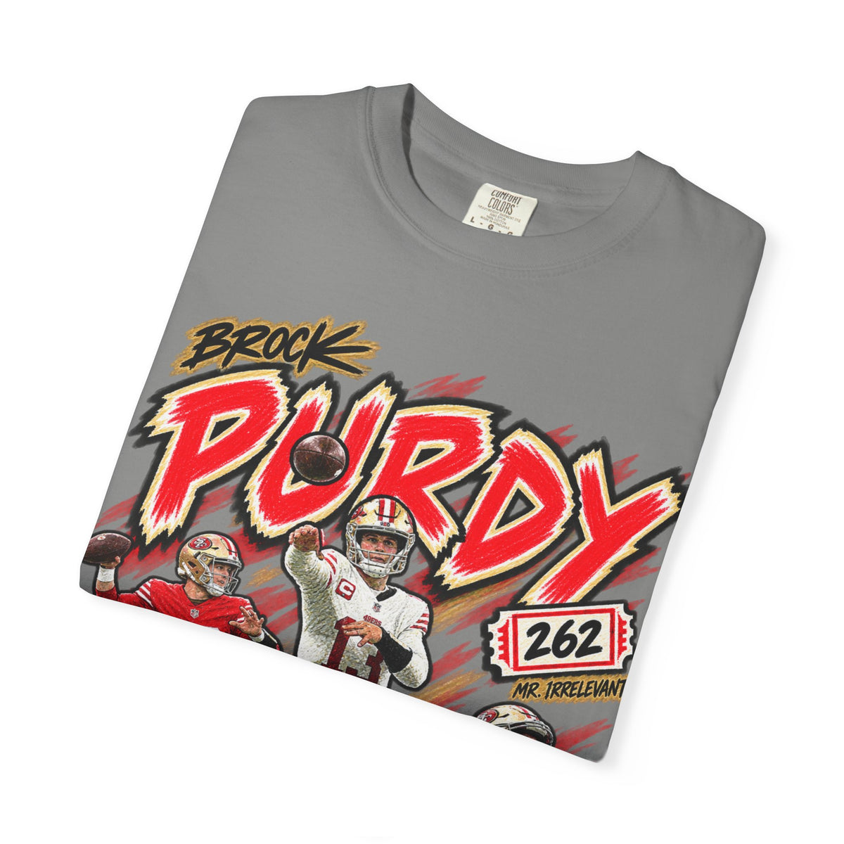 Brock Purdy, MR. IRRELEVANT Graphic T-Shirt - Sunday Standouts Sketch Series