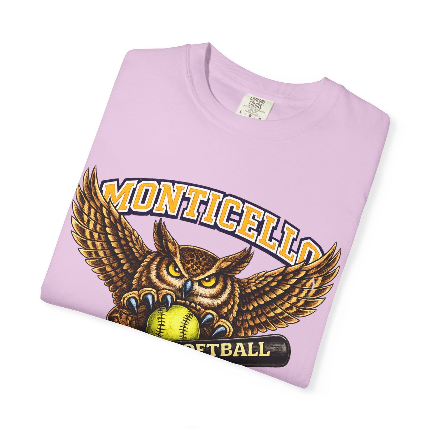 Monticello Sages Softball T-Shirt — Vintage Owl & Wings Team Tee