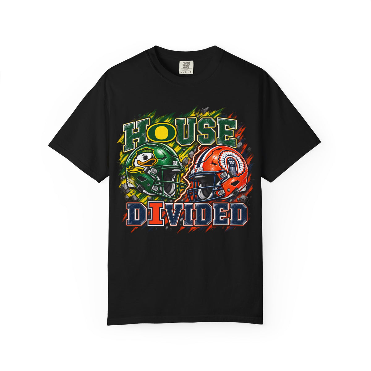 House Divided Football T-Shirt - Oregon vs. Illinois