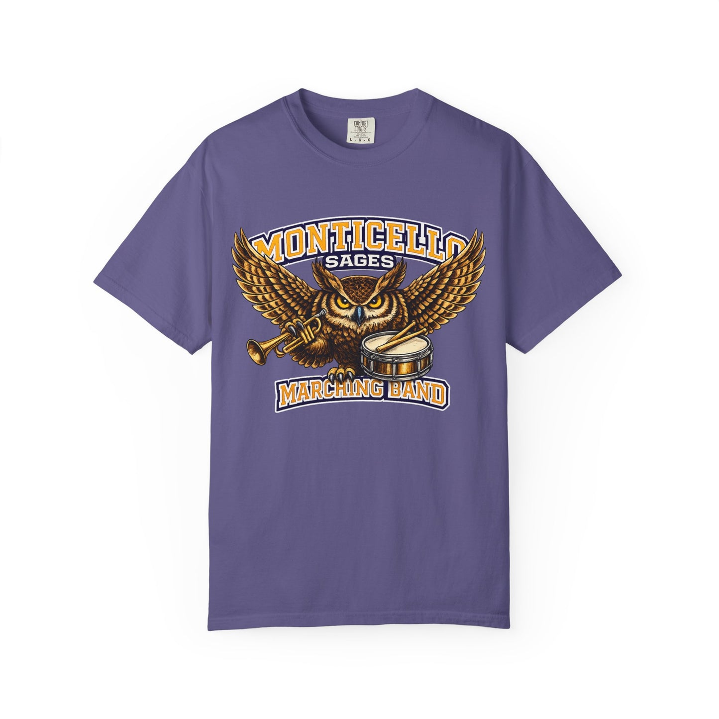 Monticello Sages Marching Band - Vintage Owl & Wings T-Shirt