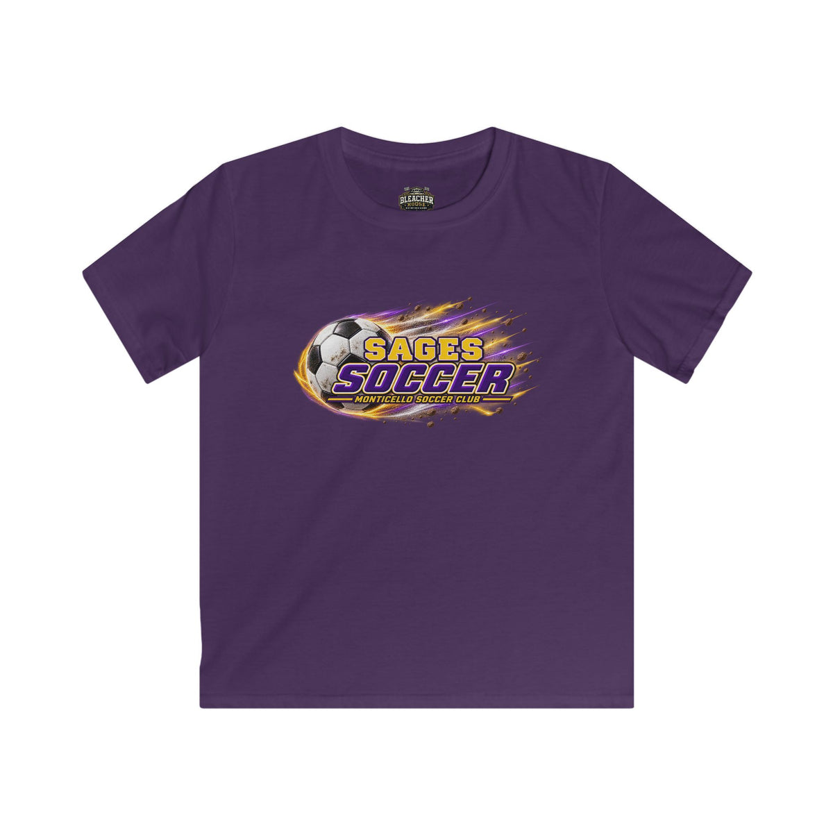 YOUTH Monticello Soccer Club T Shirt - Flaming Soccer Ball
