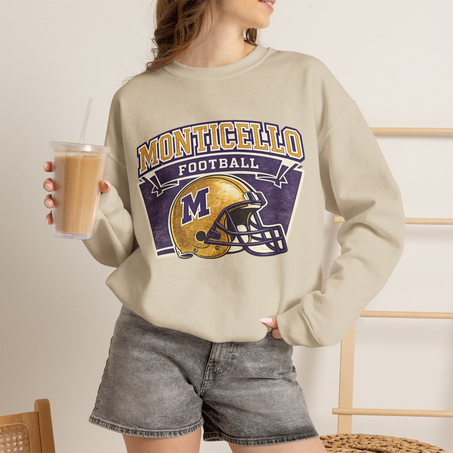Monticello Football Vintage Crewneck Sweatshirt