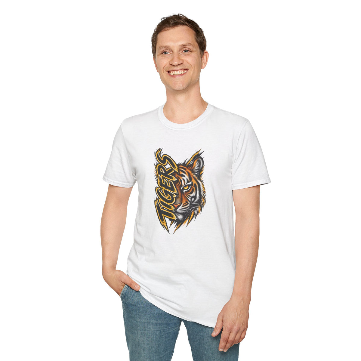 Tiger Head Graphic T-Shirt — Bold ‘Tigers’ Sports Mascot Tee