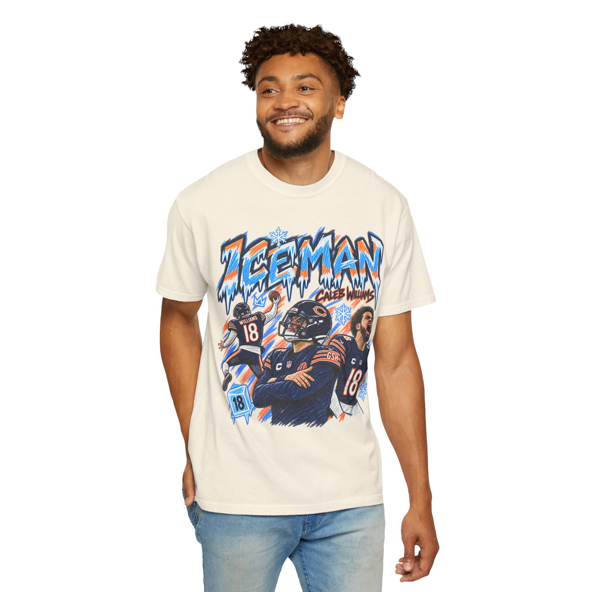 Caleb Williams, ICEMAN Graphic T-Shirt - Sunday Standouts Sketch Series