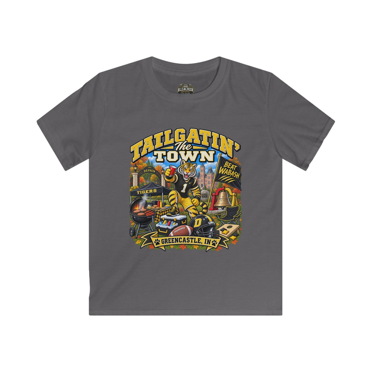 YOUTH Tailgatin' the Town - DEPAUW EDITION - College Game Day Tailgate Tee