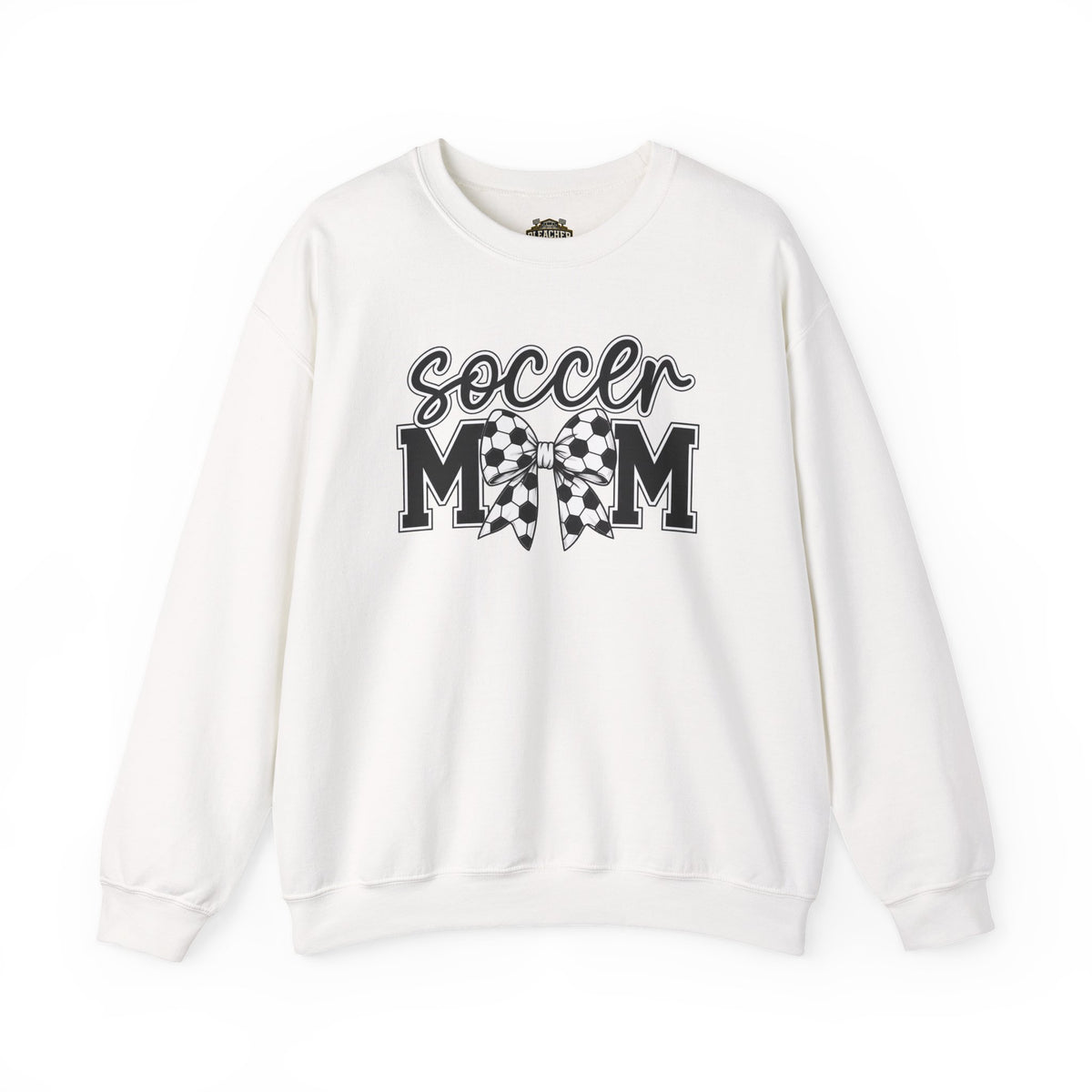 Soccer Mom Crewneck Sweatshirt — Cheer Mom Graphic Pullover with Soccer Bow