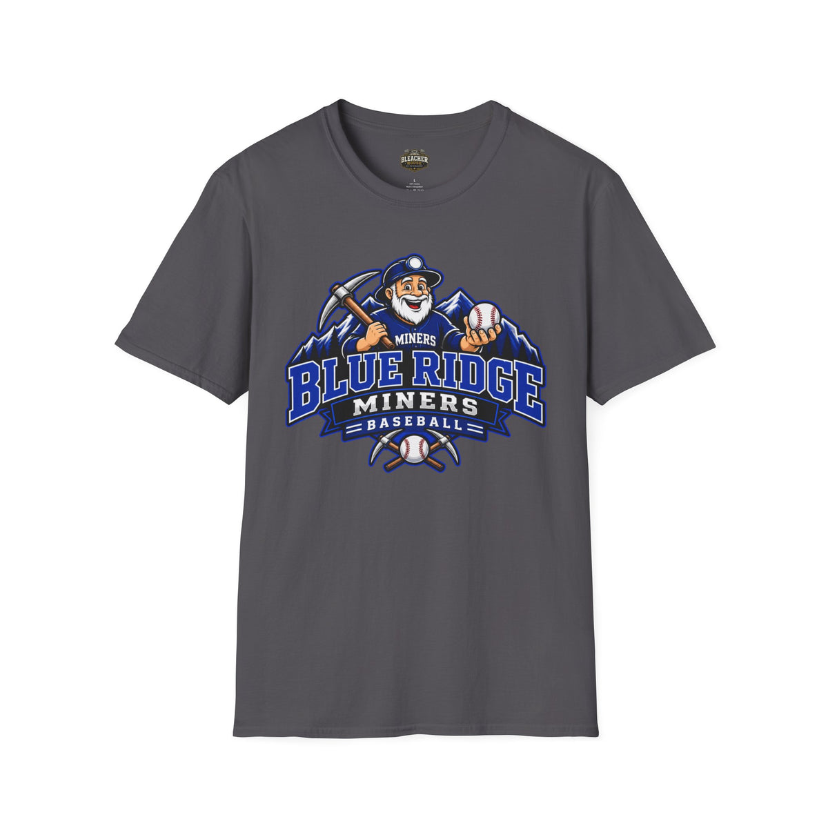 Blue Ridge Miners Mascot and Logo T‑Shirt — Unisex Softstyle Tee