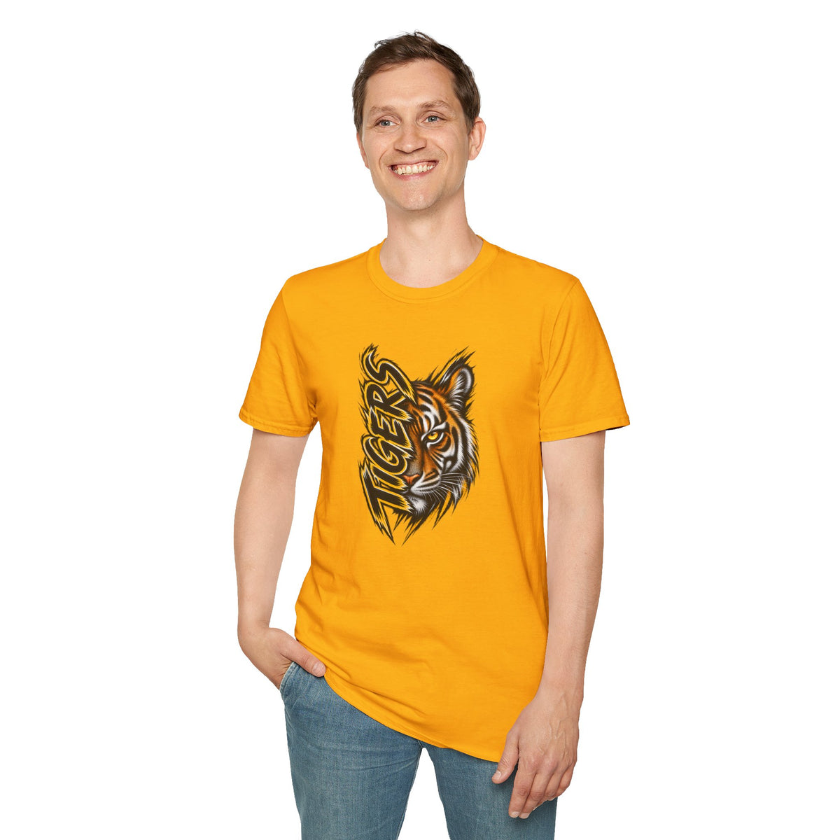 Tiger Head Graphic T-Shirt — Bold ‘Tigers’ Sports Mascot Tee