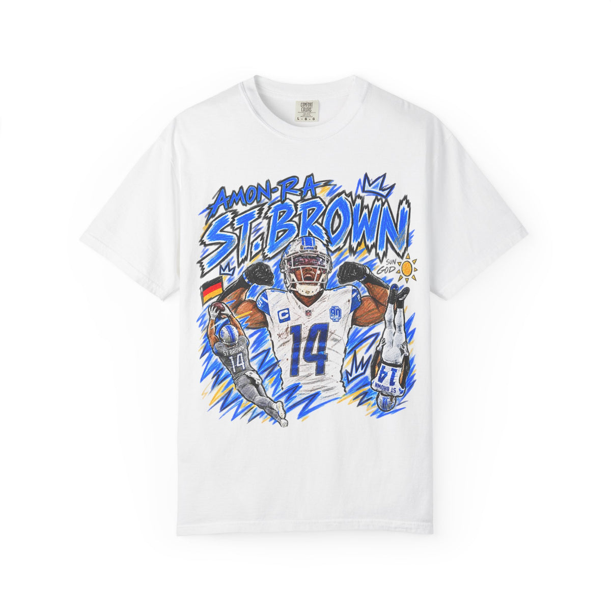 Amon Ra St. Brown Graphic T-Shirt - Sunday Standouts Sketch Series