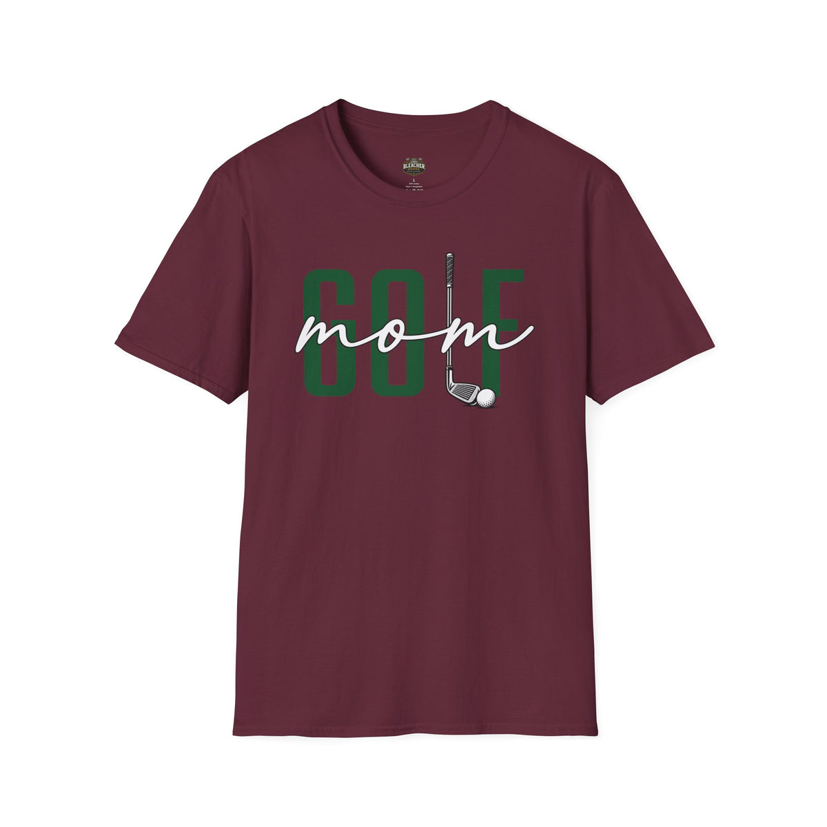Golf Mom T-Shirt — ‘GOLF’ Script Logo with Club & Ball
