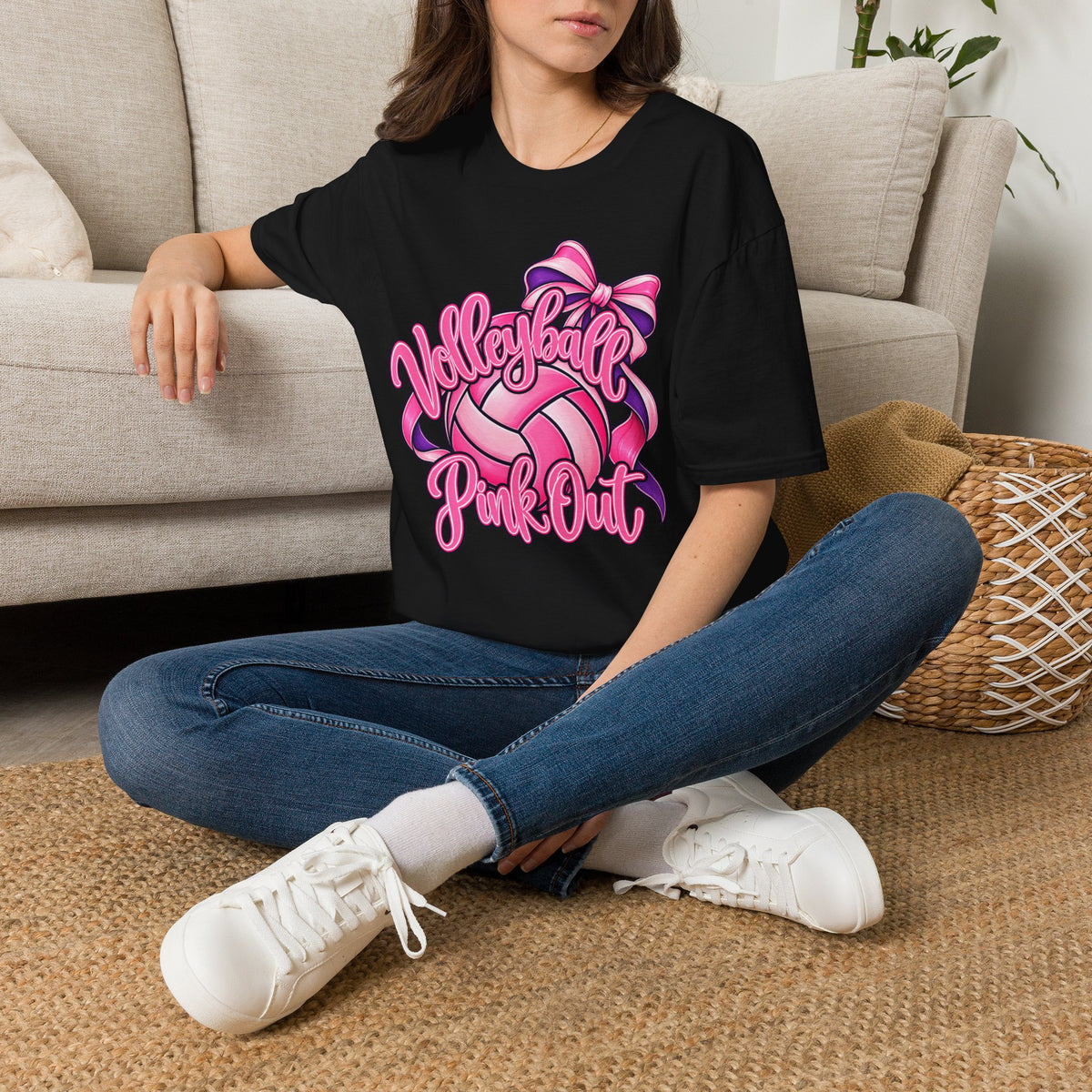 Volleyball Pink Out Tee — Breast Cancer Awareness Volleyball Shirt