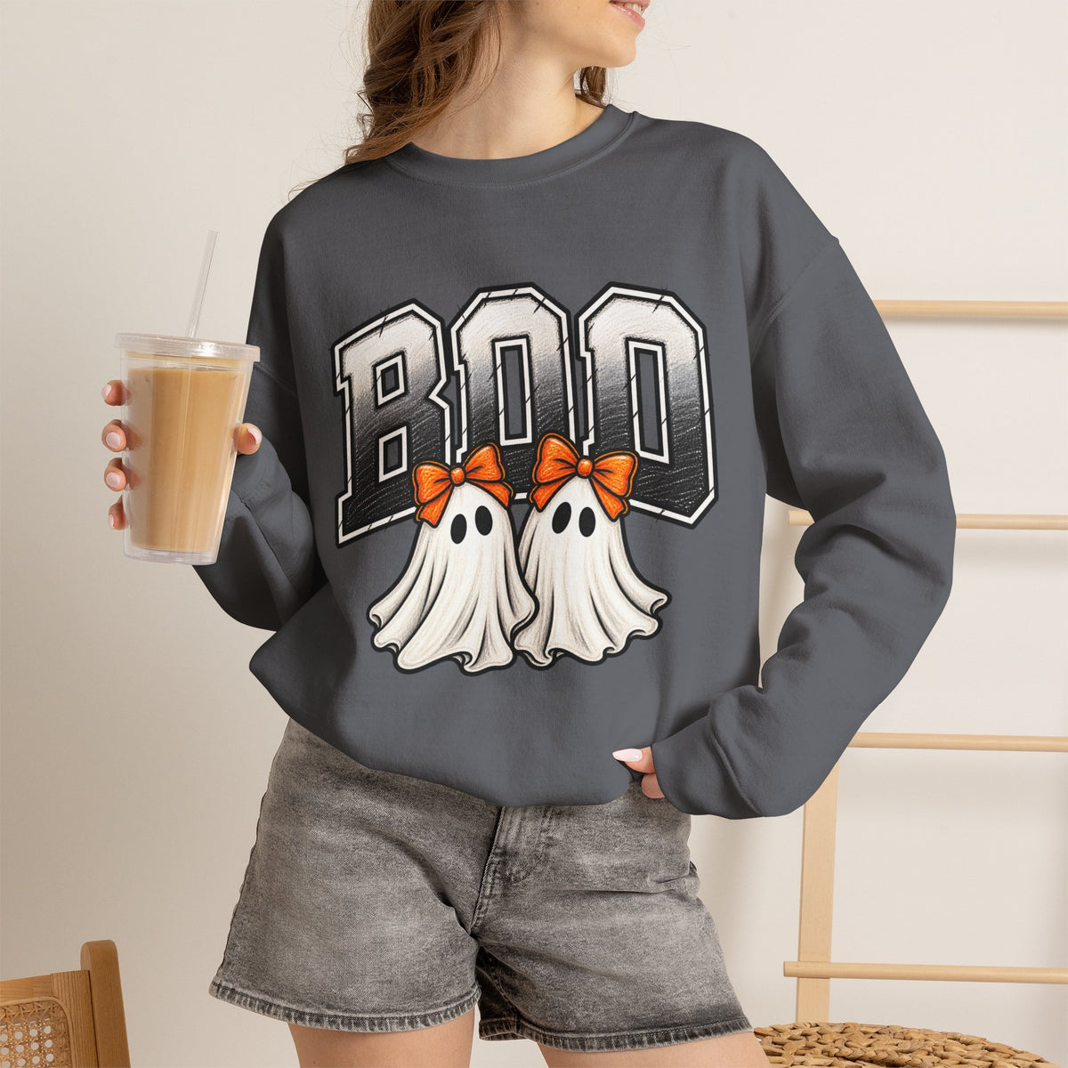 Halloween 'Boo' Ghosts Crewneck Sweatshirt — Cute Spooky Fall Pullover