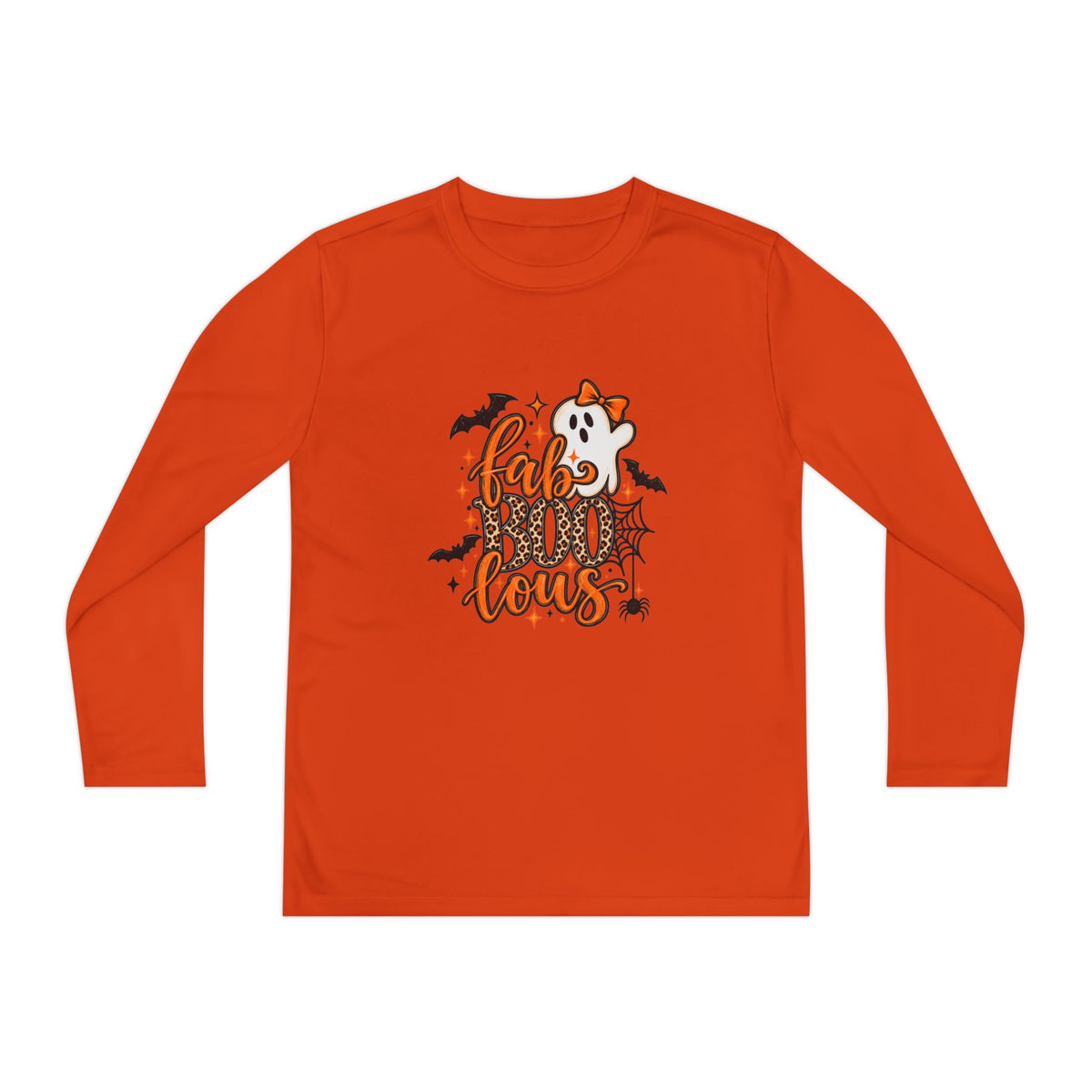 Youth Long Sleeve Tee - "Fab BOO Lous" Halloween Ghost Design