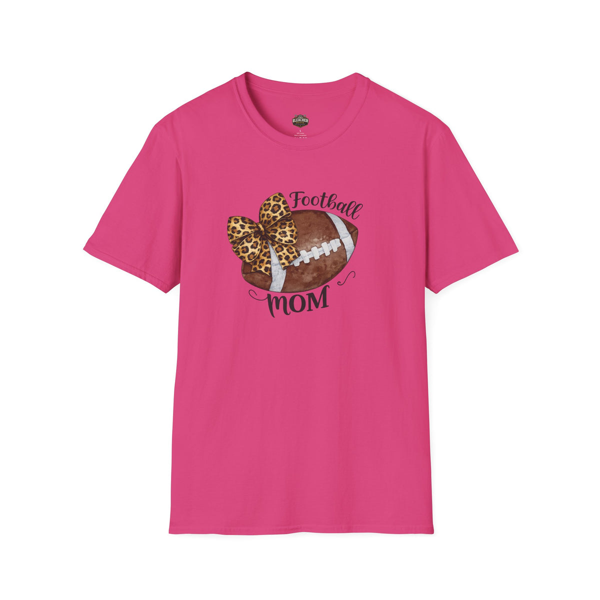 Football Mom T-Shirt — Leopard Bow Game Day Tee