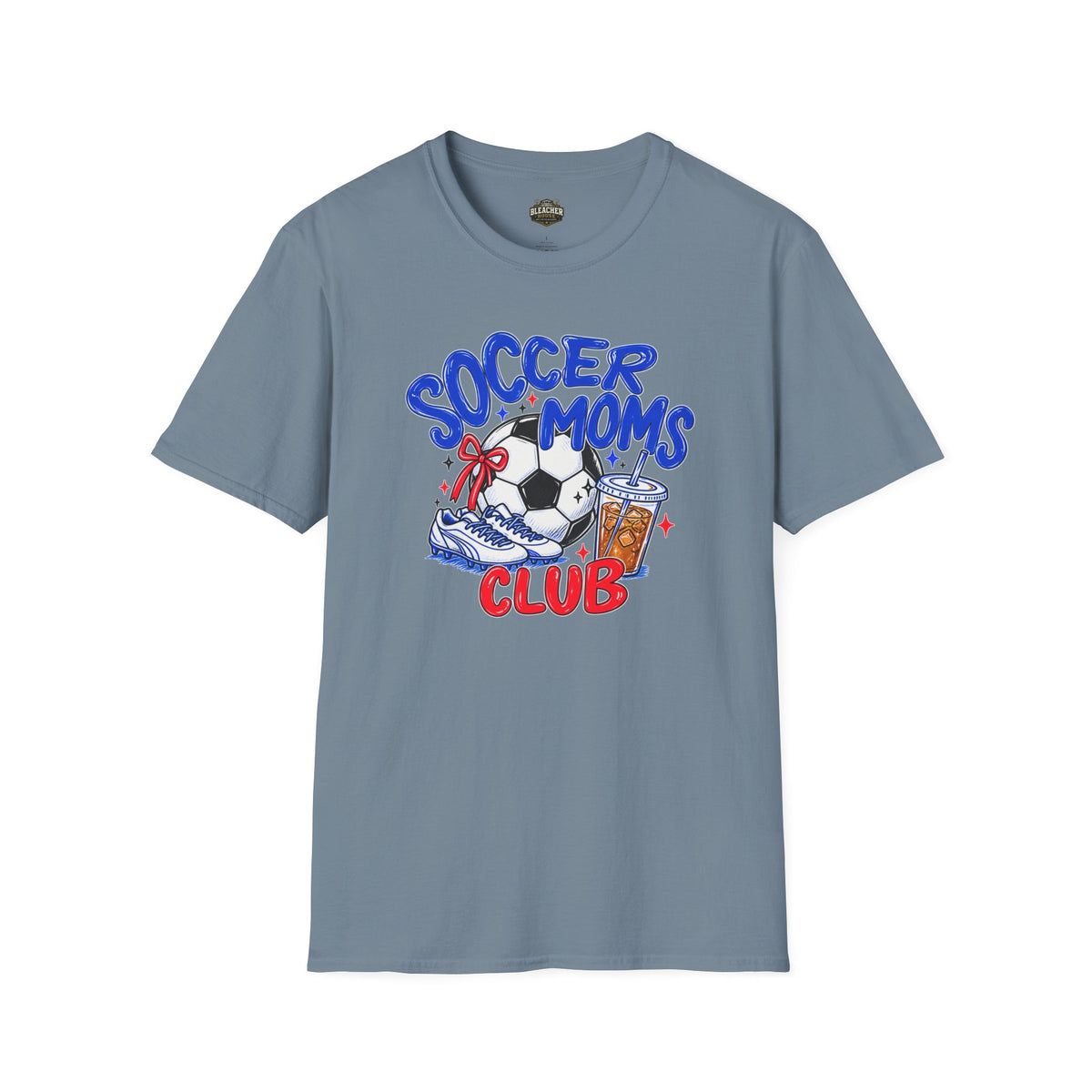 Soccer Moms Tee — 'Soccer Moms Club' Graphic T-Shirt with Ball, Cleats & Drink