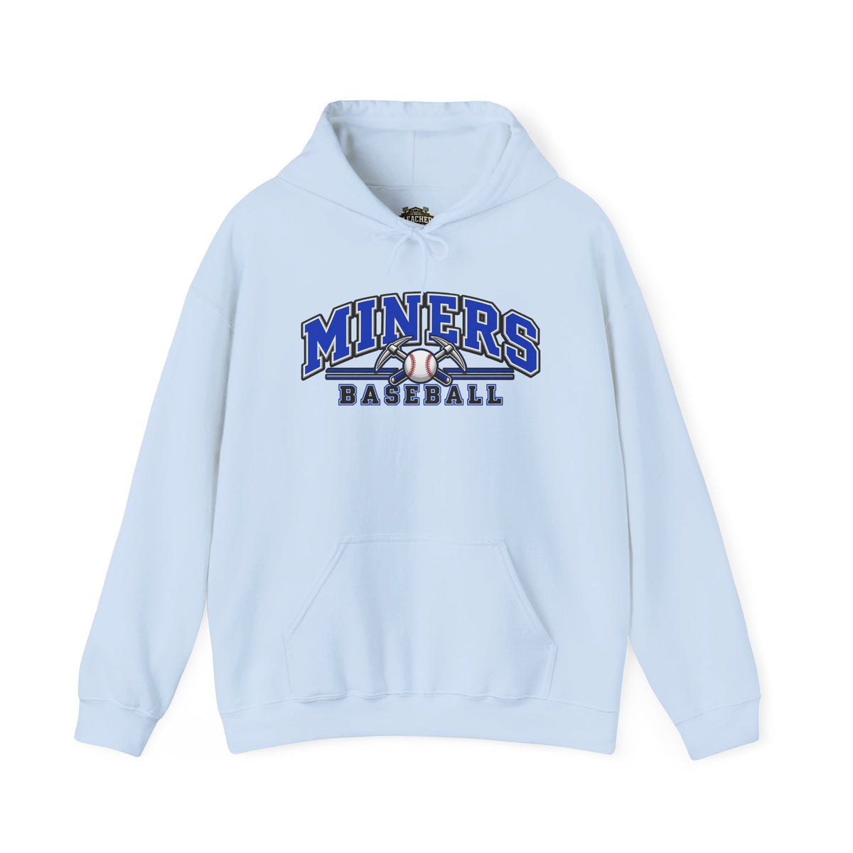Miners Baseball Hoodie — Pickaxe Cross Logo Graphic