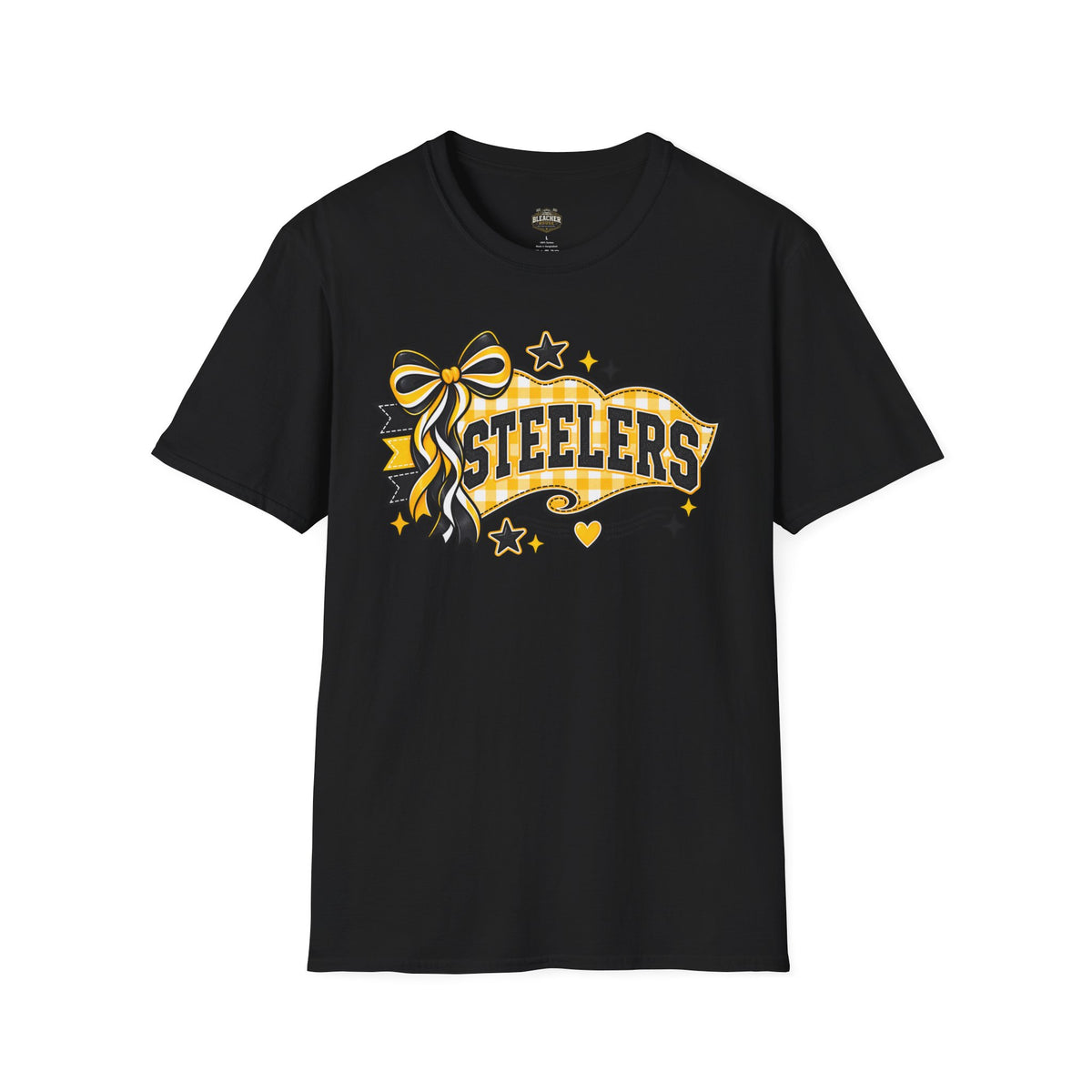 Steelers Ribbon T-Shirt — Cheerful Black & Gold Football Fan Tee