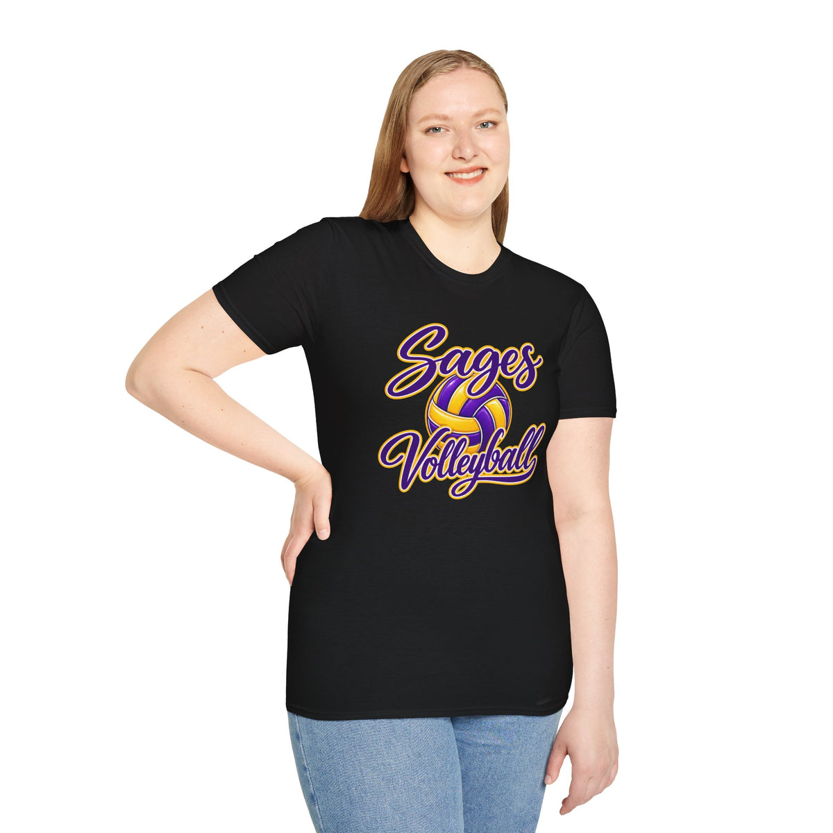 Sages Volleyball T-Shirt — Purple & Gold Team Tee