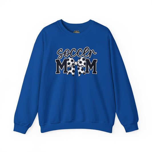 Soccer Mom Crewneck Sweatshirt — Cheer Mom Graphic Pullover with Soccer Bow