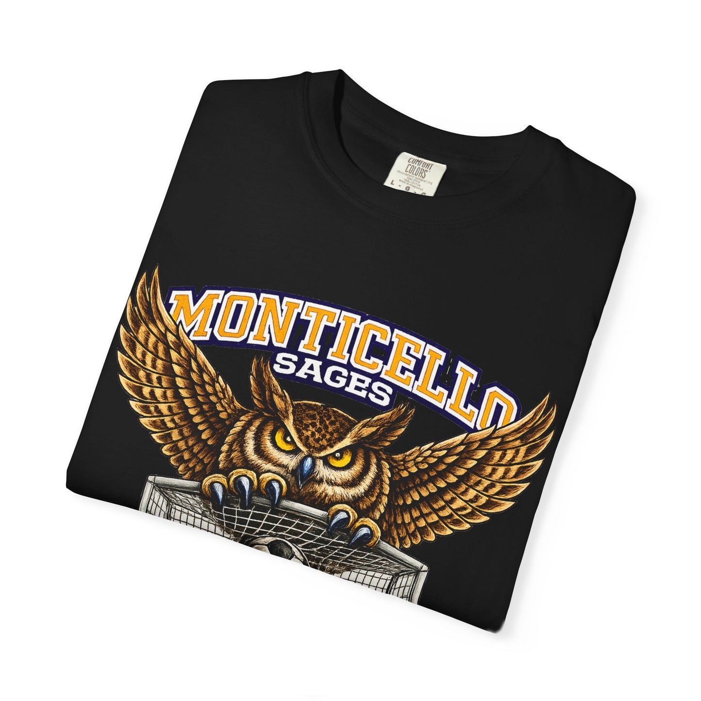 Monticello Sages Soccer T-Shirt — Vintage Owl & Wings Team Tee