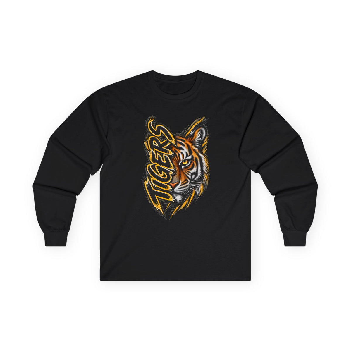 Tigers Graphic Long Sleeve Tee — Fierce Tiger Head Design