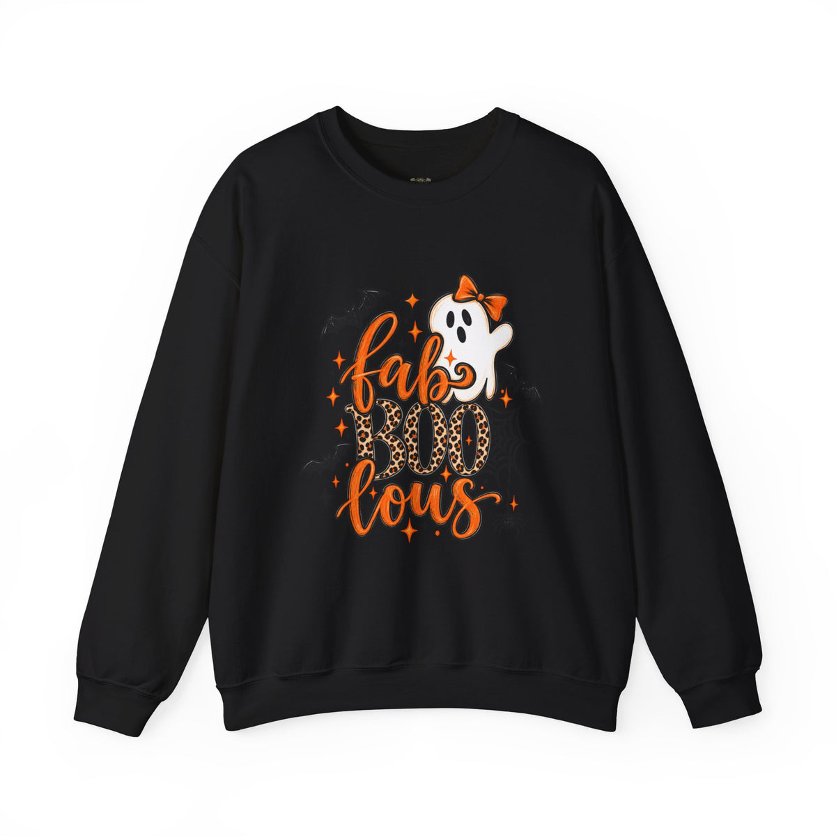 FabBOOlous Halloween Sweatshirt — Cute Ghost, Bats & Spiderweb Fall Crewneck